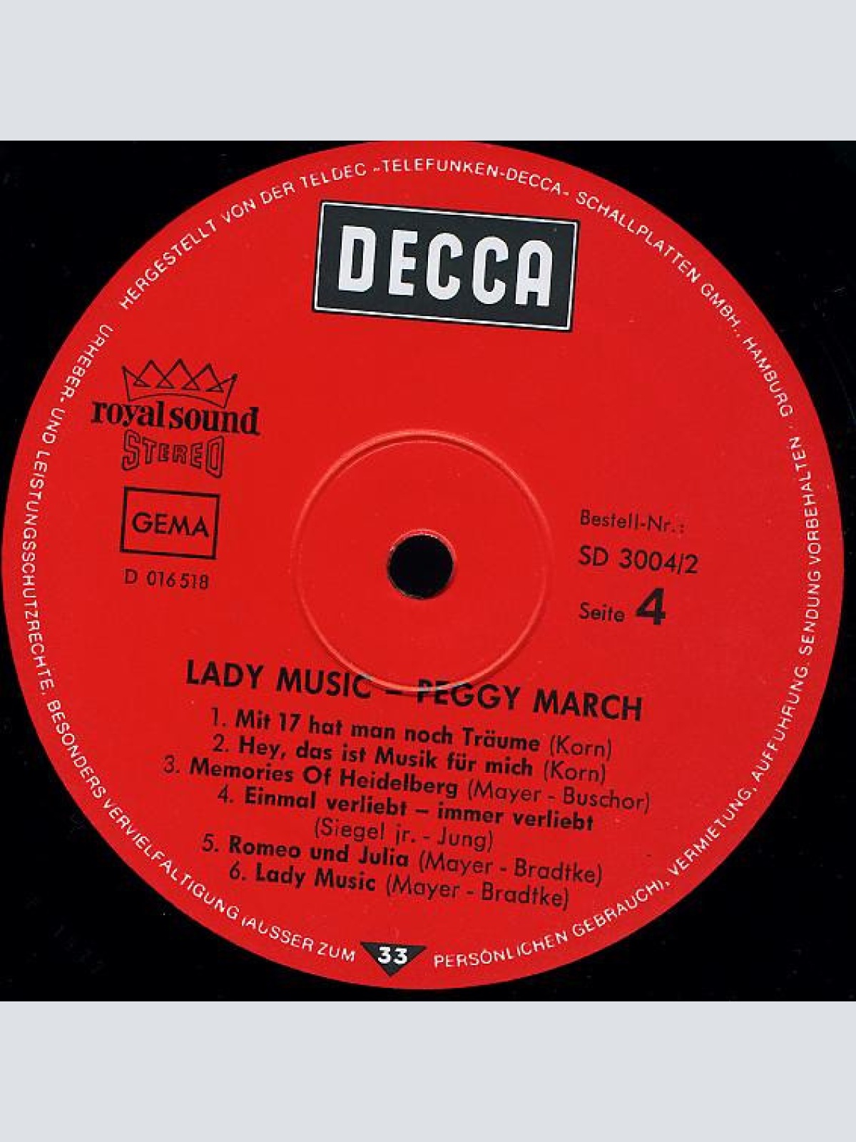 Vinyl / Peggy March - Lady Music