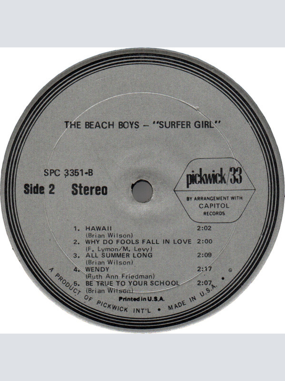 Vinyl / The Beach Boys - Surfer Girl
