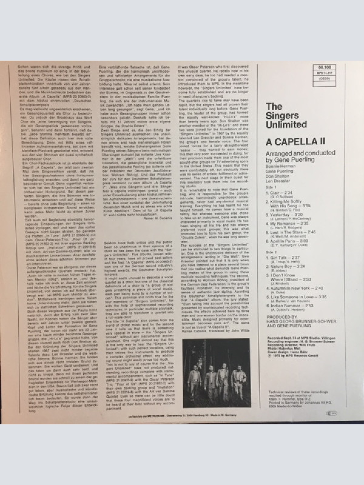 Vinyl / The Singers Unlimited - A Capella II