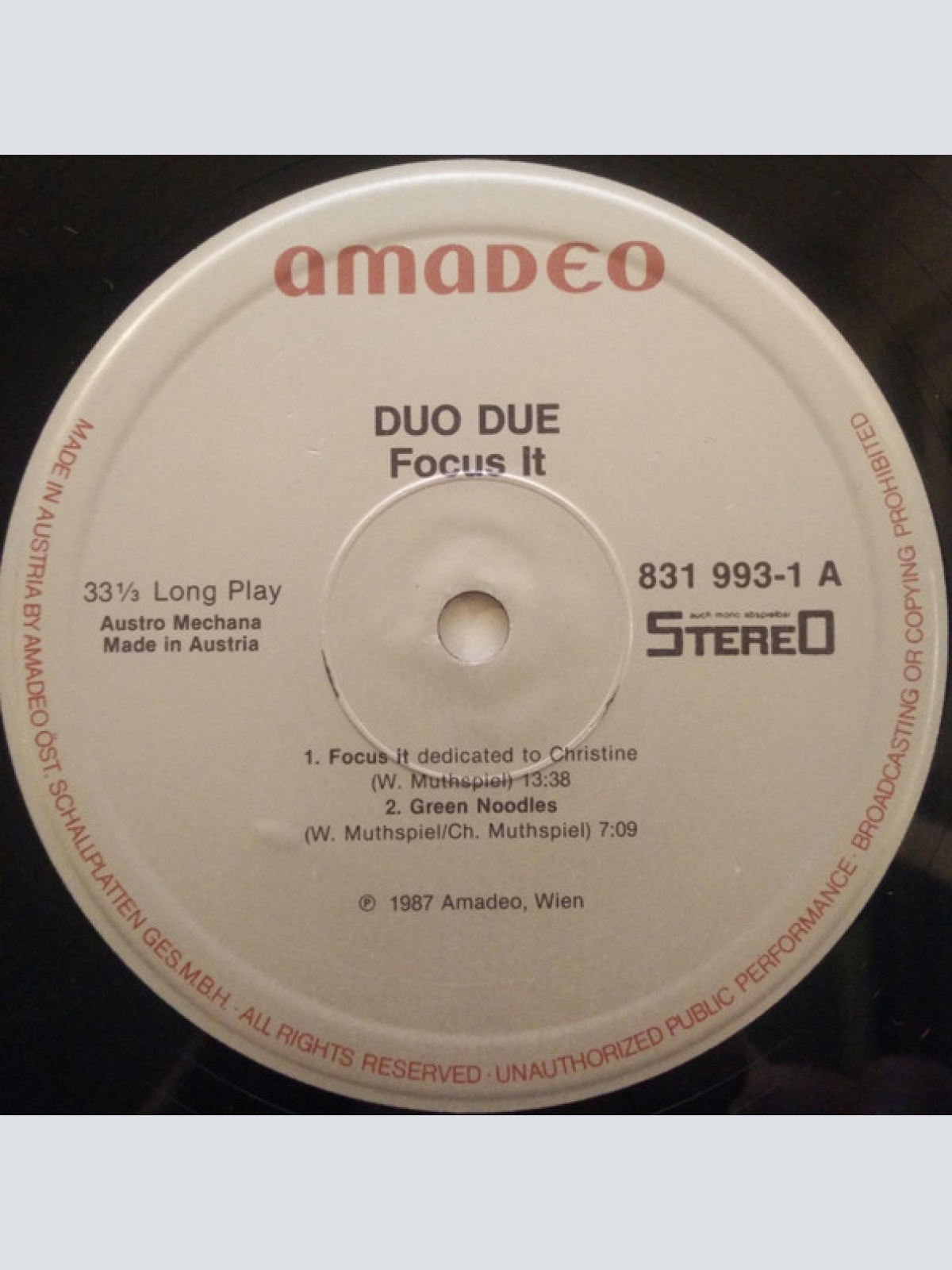 Vinyl / Duo Due - Focus It