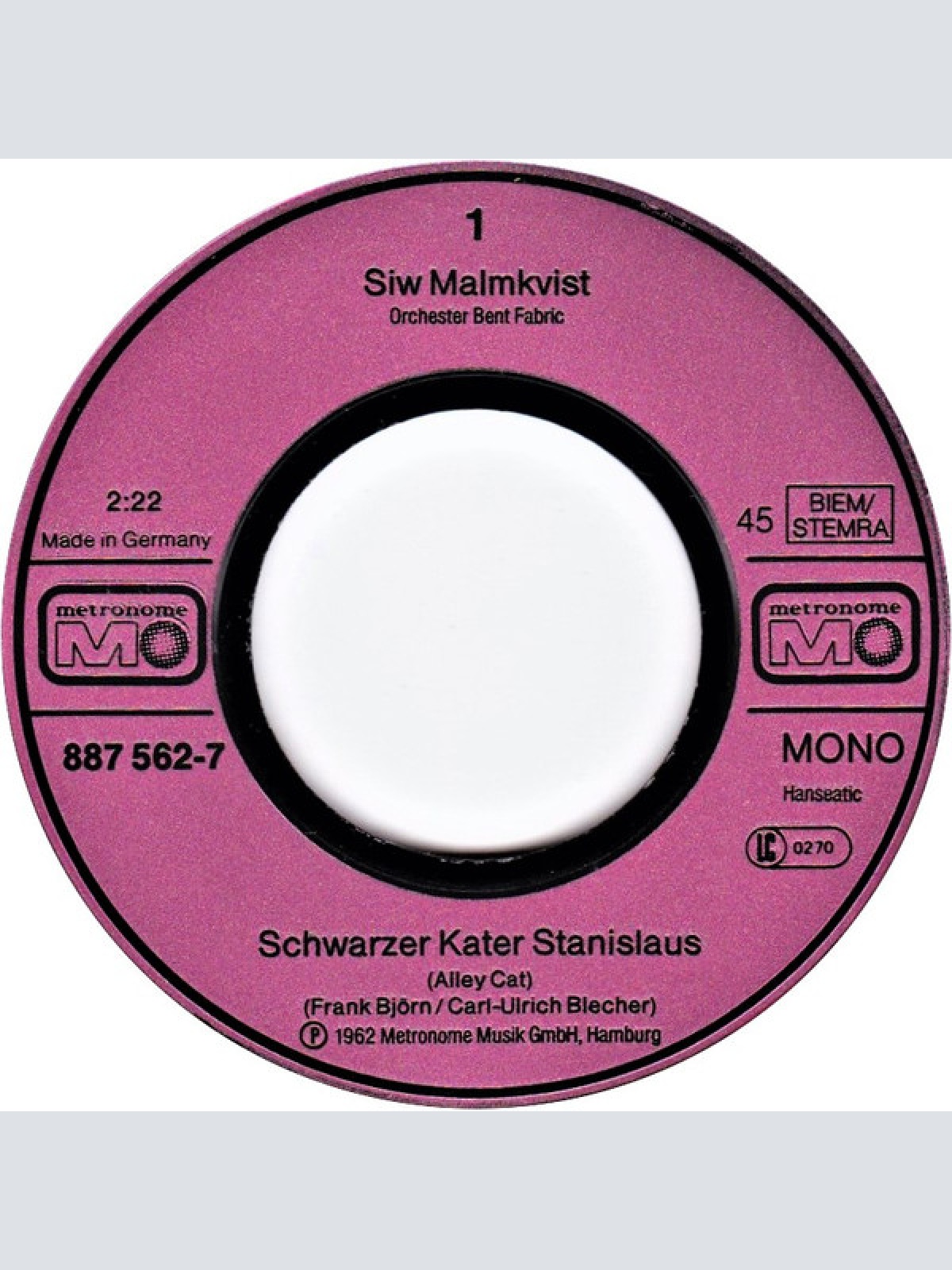 Vinyl / Siw Malmkvist - Schwarzer Kater Stanislaus