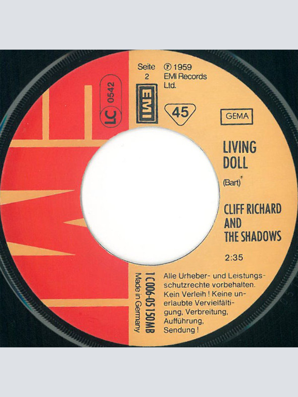 Vinyl / Cliff Richard & The Shadows - Lucky Lips / Living Doll
