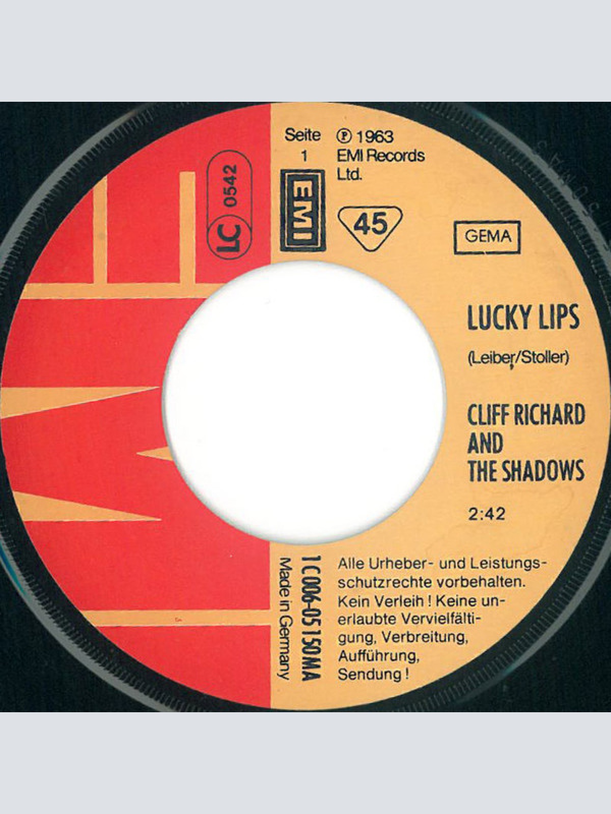 Vinyl / Cliff Richard & The Shadows - Lucky Lips / Living Doll