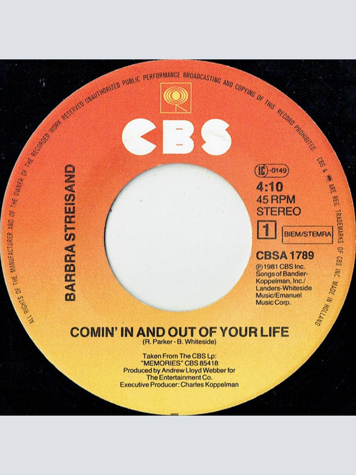 Vinyl / Barbra Streisand - Comin' In And Out Of Your Life