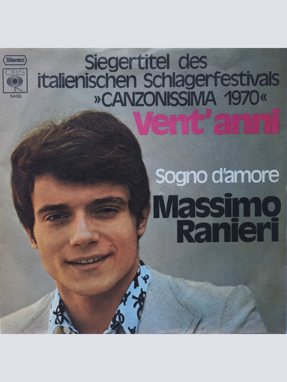 Vinyl / Massimo Ranieri - Vent' Anni / Sogno D'Amore