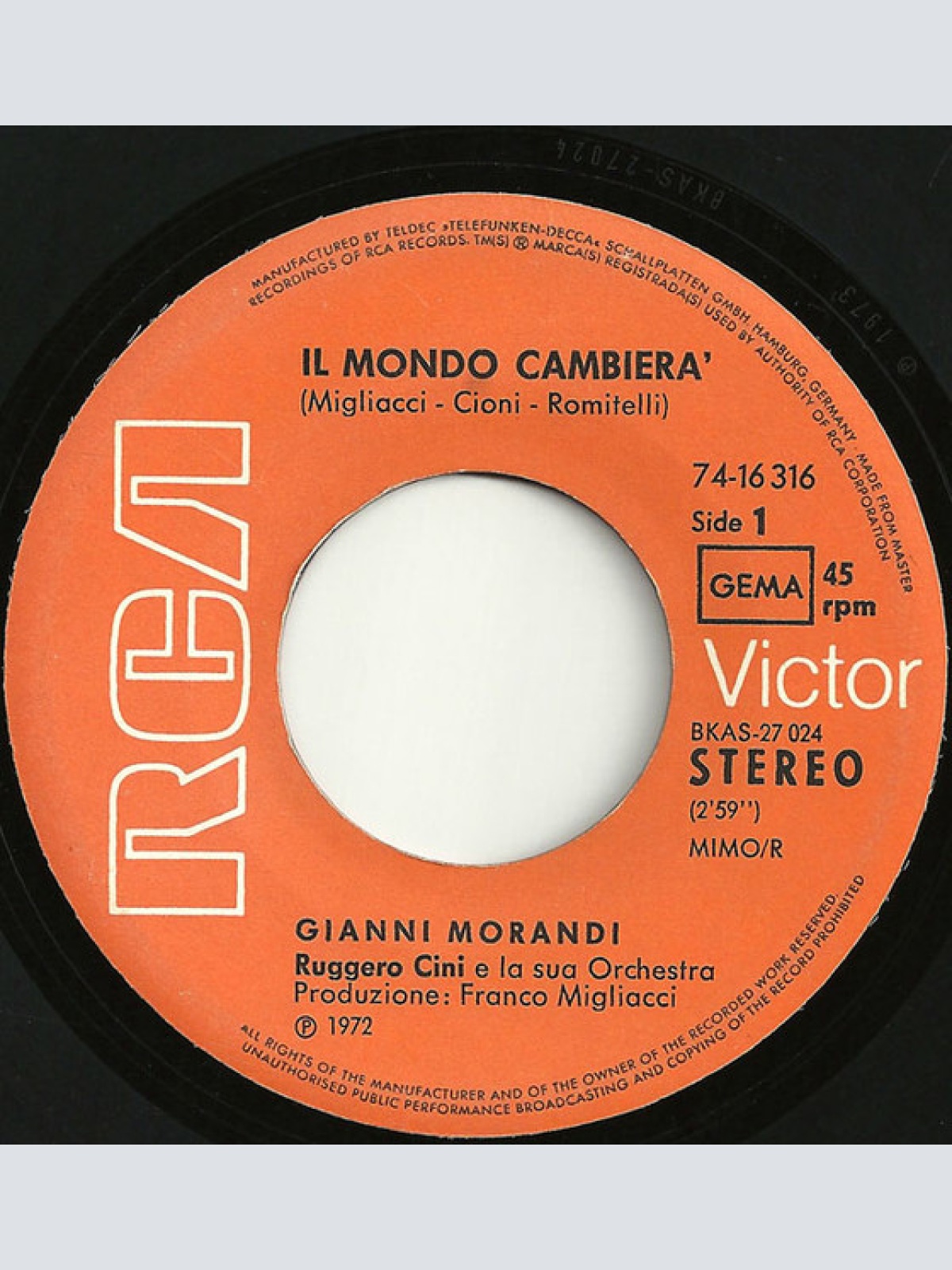 Vinyl / Gianni Morandi - Il Mondo Cambierà / L'Ospite
