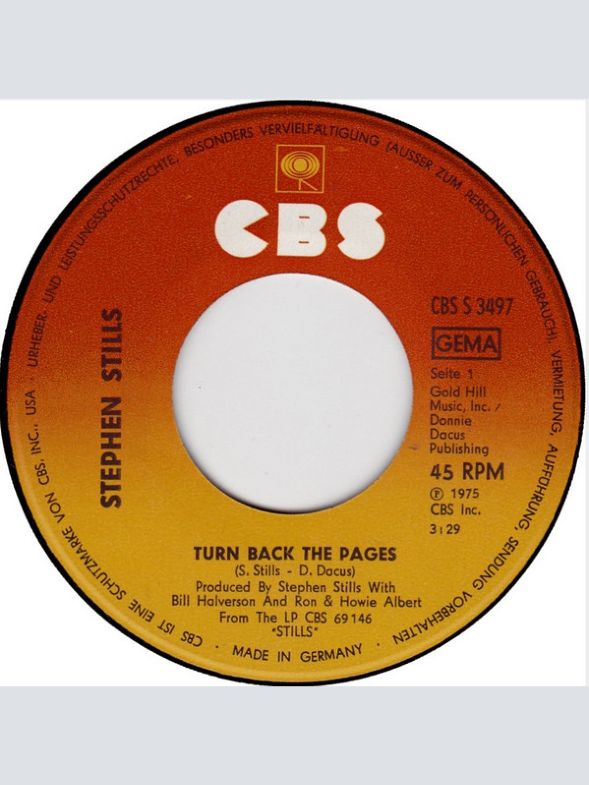 Vinyl / Stephen Stills - Turn Back The Pages