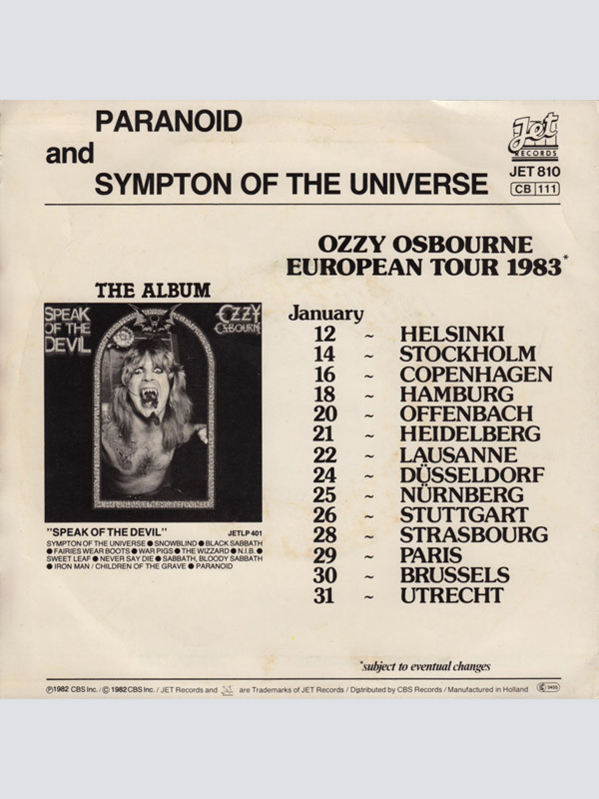Vinyl / Ozzy Osbourne - Paranoid