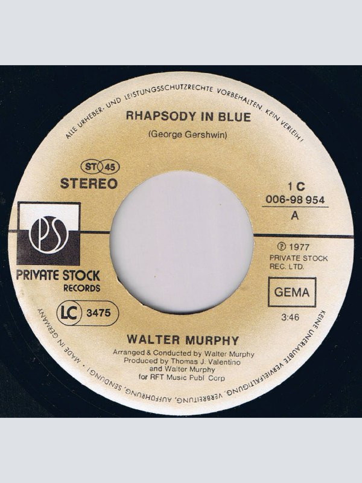 Vinyl / Walter Murphy - Rhapsody In Blue