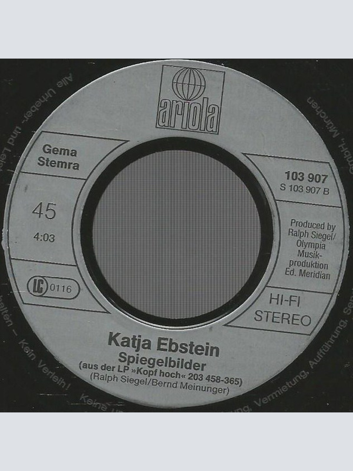 Vinyl / Katja Ebstein - Ich Bereue Keinen Augenblick