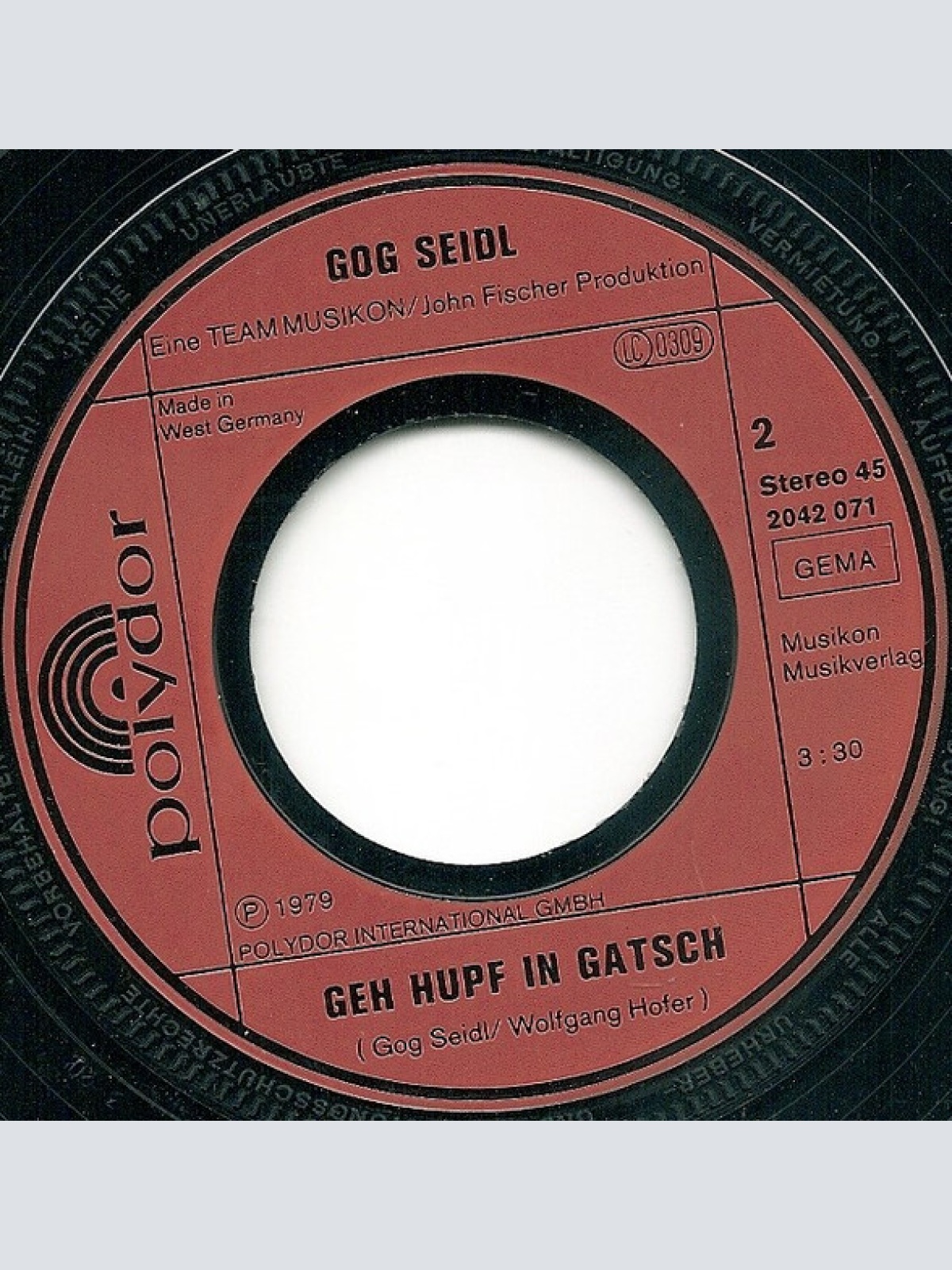 Vinyl / Gog Seidl - Des Is A Wahnsinn