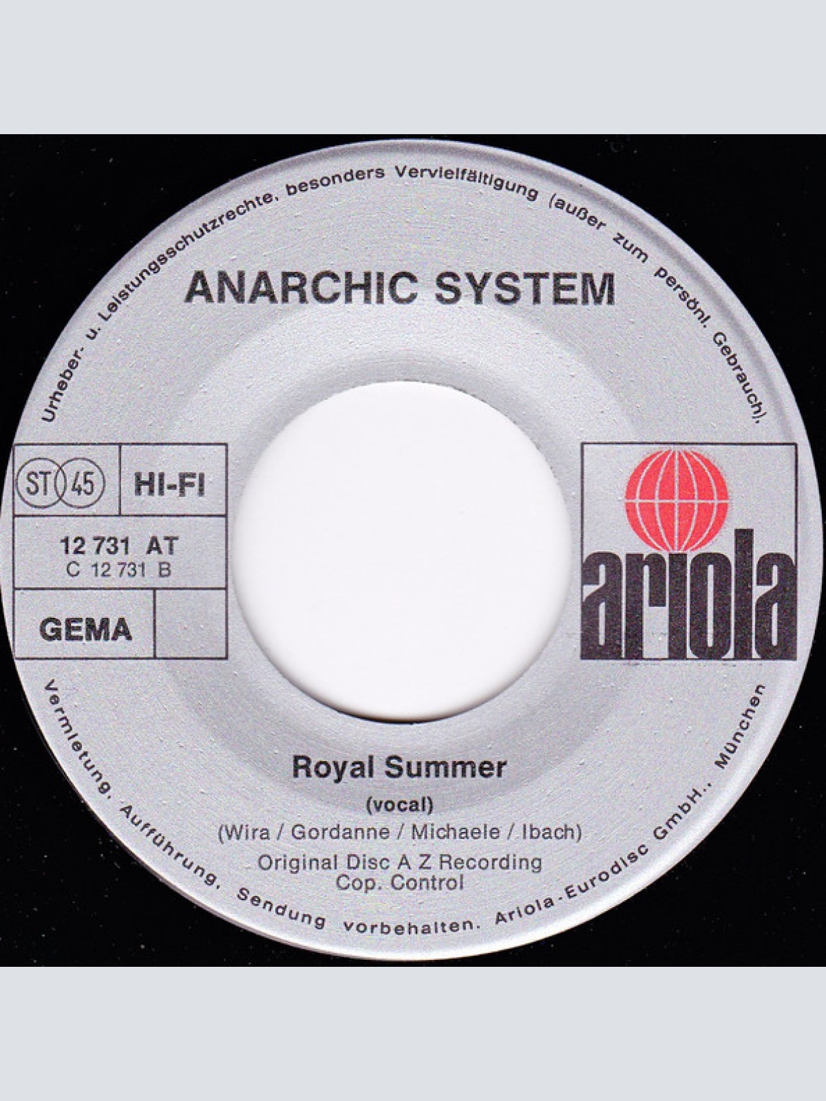 Vinyl / Anarchic System - Royal Summer