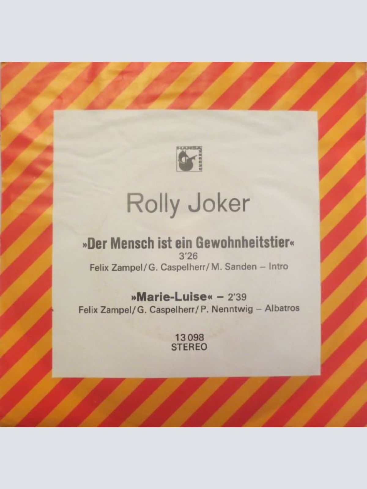 Vinyl / Rolly Joker - Der Mensch Ist Ein Gewohnheitstier / Marie-Luise