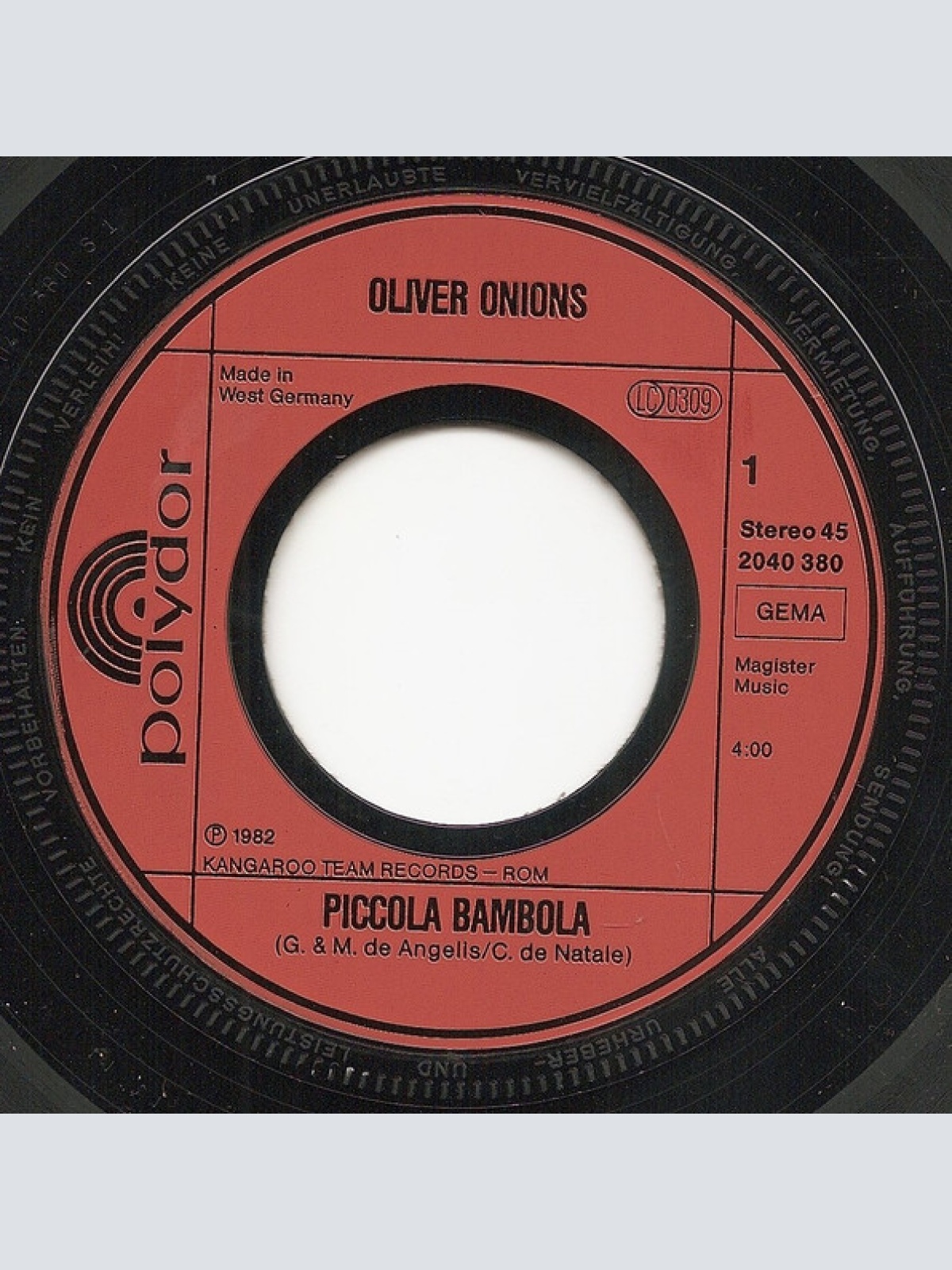 Vinyl / Oliver Onions - Piccola Bambola