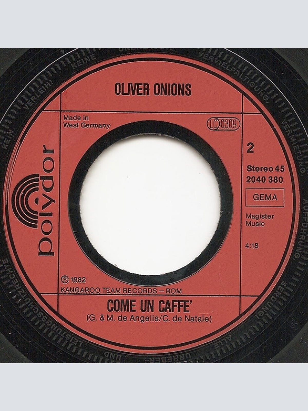 Vinyl / Oliver Onions - Piccola Bambola