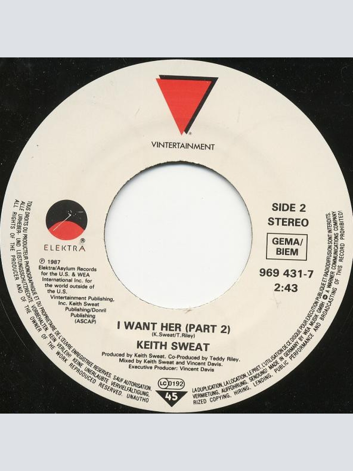 Vinyl / Keith Sweat - I Want Her