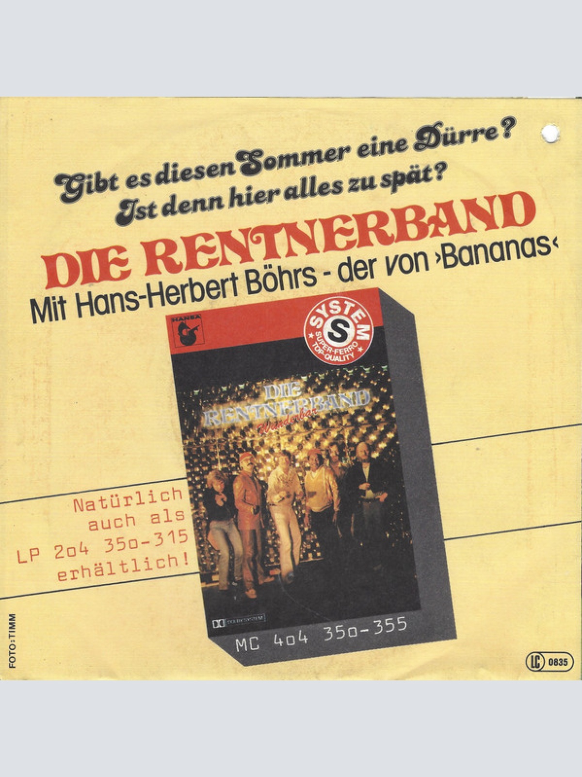 Vinyl / Die Rentnerband* - Gibt Es Diesen Sommer Eine Dürre?