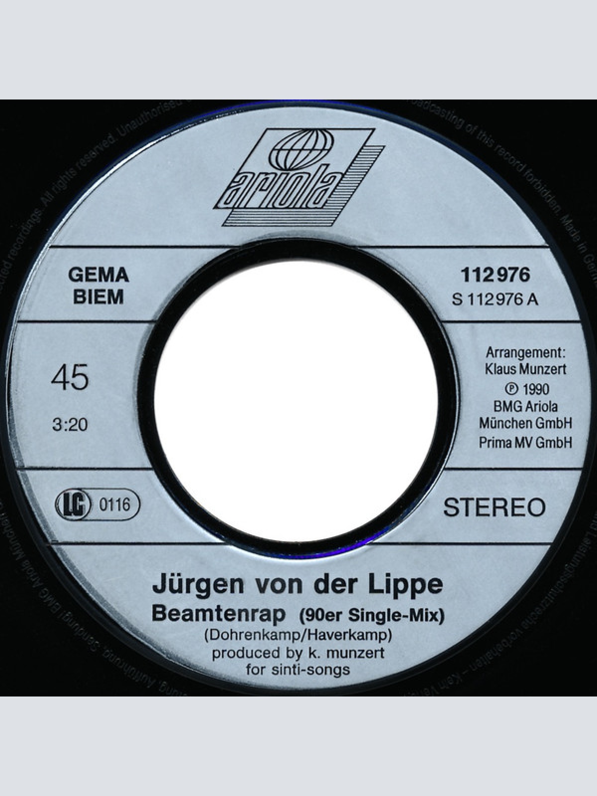 Vinyl / Jürgen Von Der Lippe - Beamtenrap
