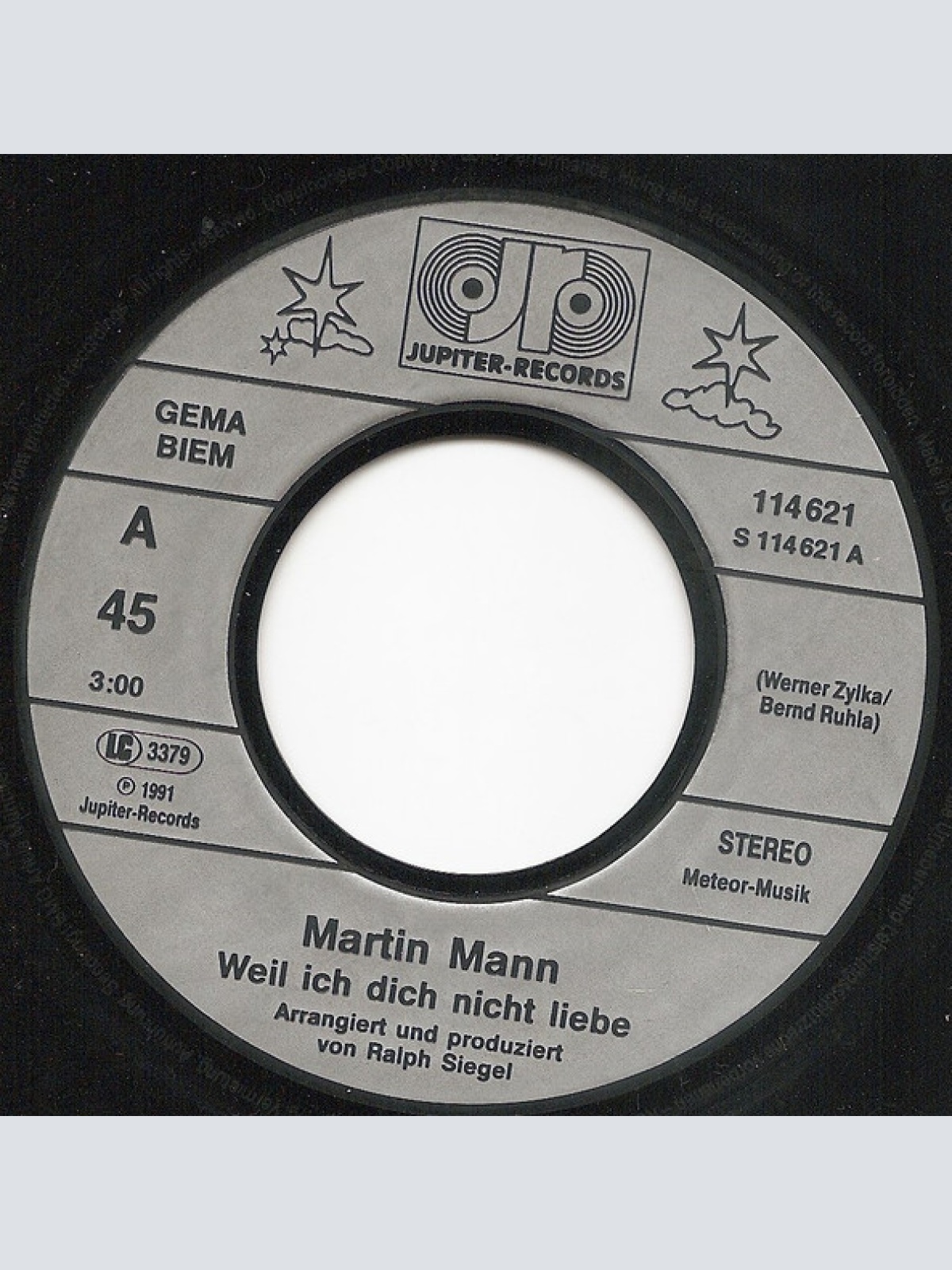 Vinyl / Martin Mann - Weil Ich Dich Nicht Liebe