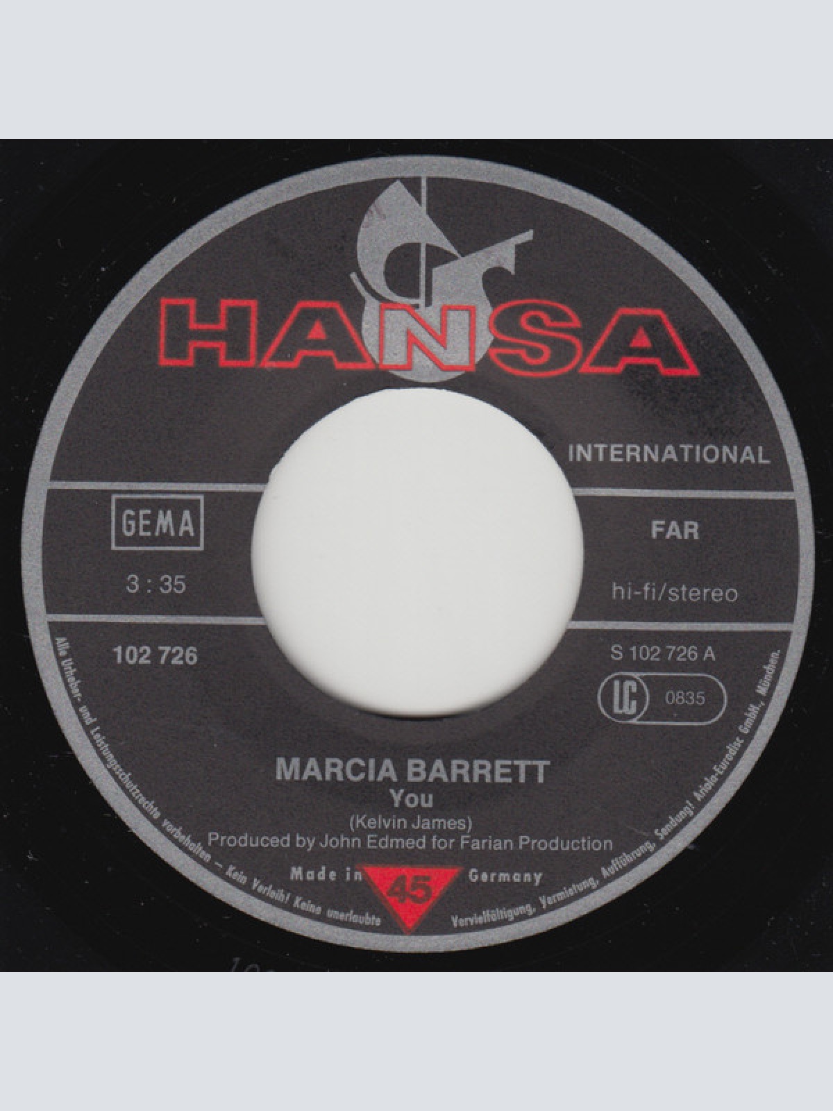 Vinyl / Marcia Barrett - You / I'm Lonely