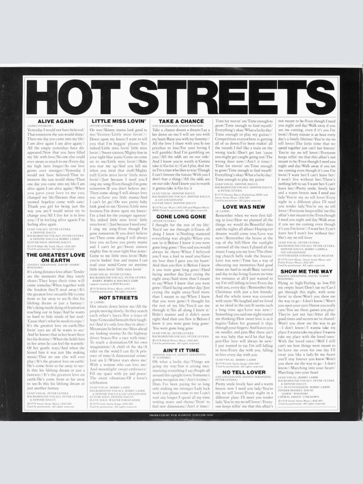 Vinyl / Chicago (2) - Hot Streets