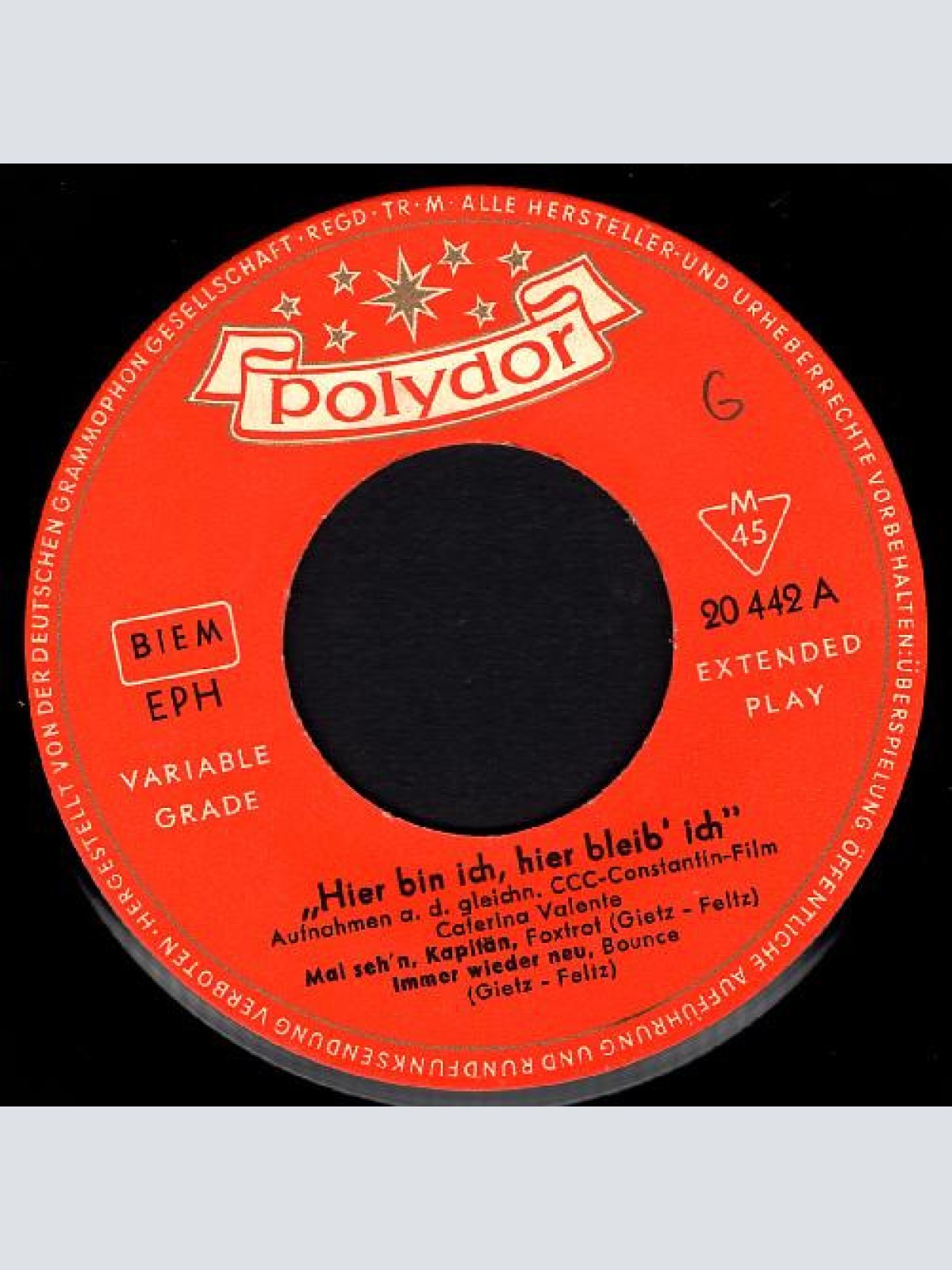 Vinyl / Caterina Valente - Hier Bin Ich, Hier Bleib Ich