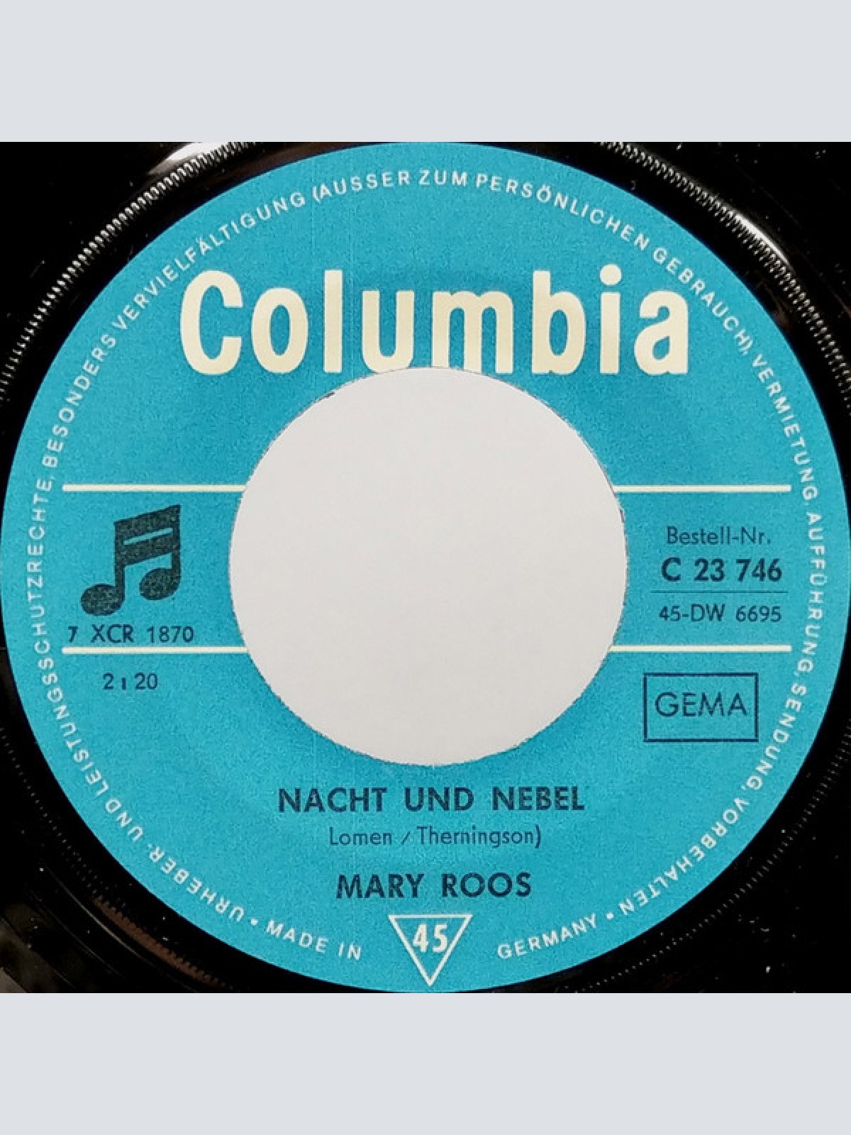 Vinyl / Mary Roos - Liebe / Nacht Und Nebel