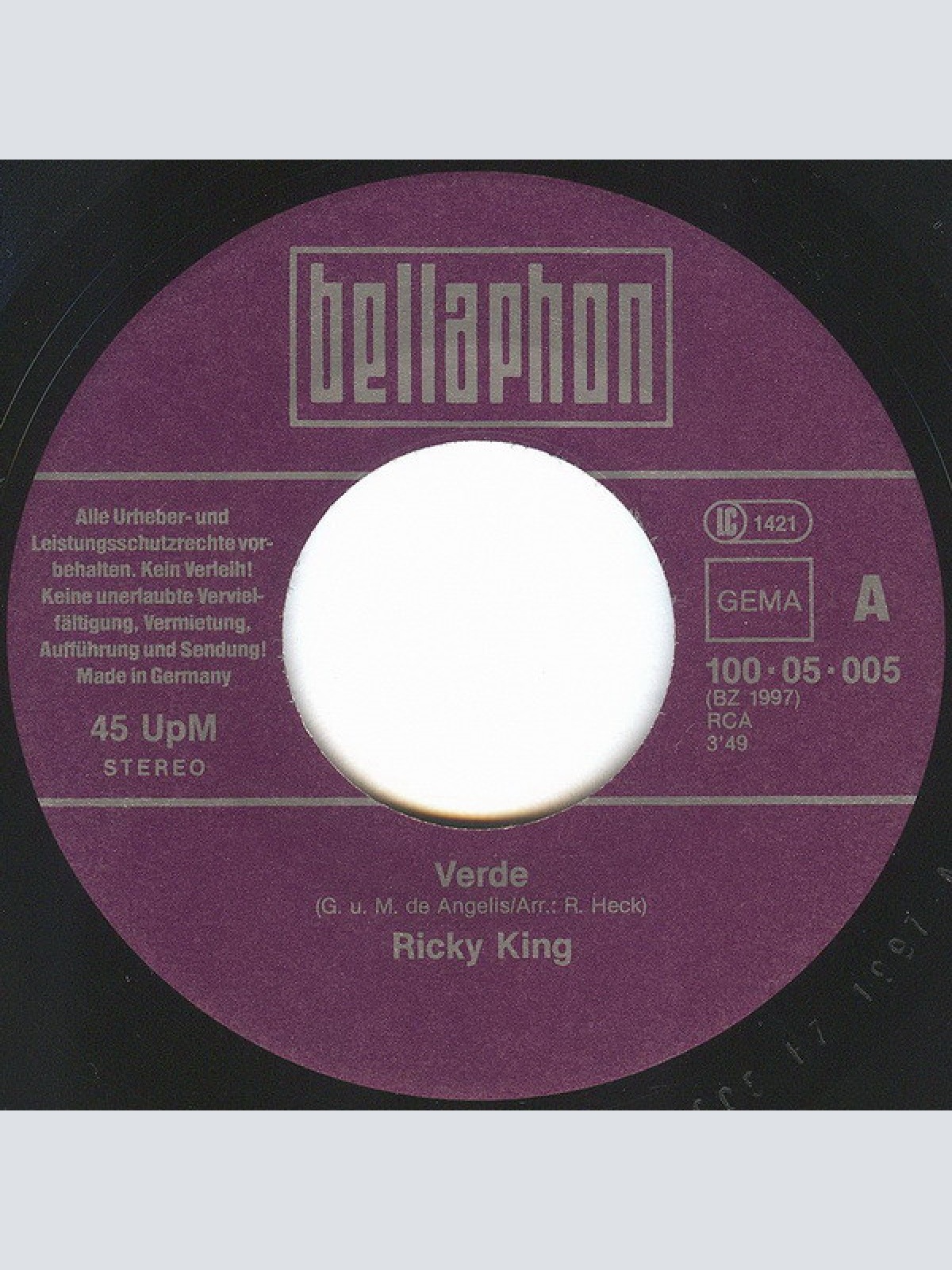 Vinyl / Ricky King - Verde / Johnny Guitar