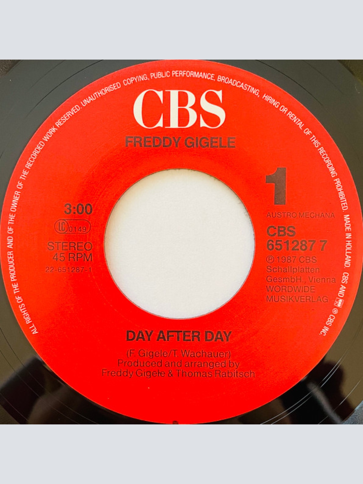 Vinyl / Freddy Gigele - Day After Day