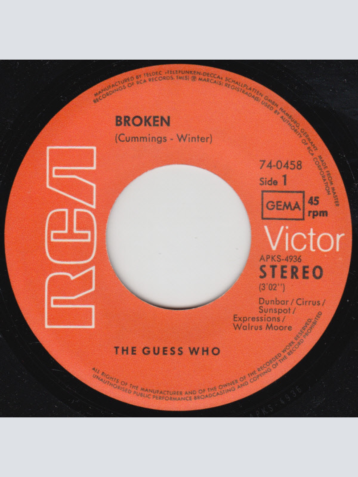 Vinyl / The Guess Who - Broken / Albert Flasher