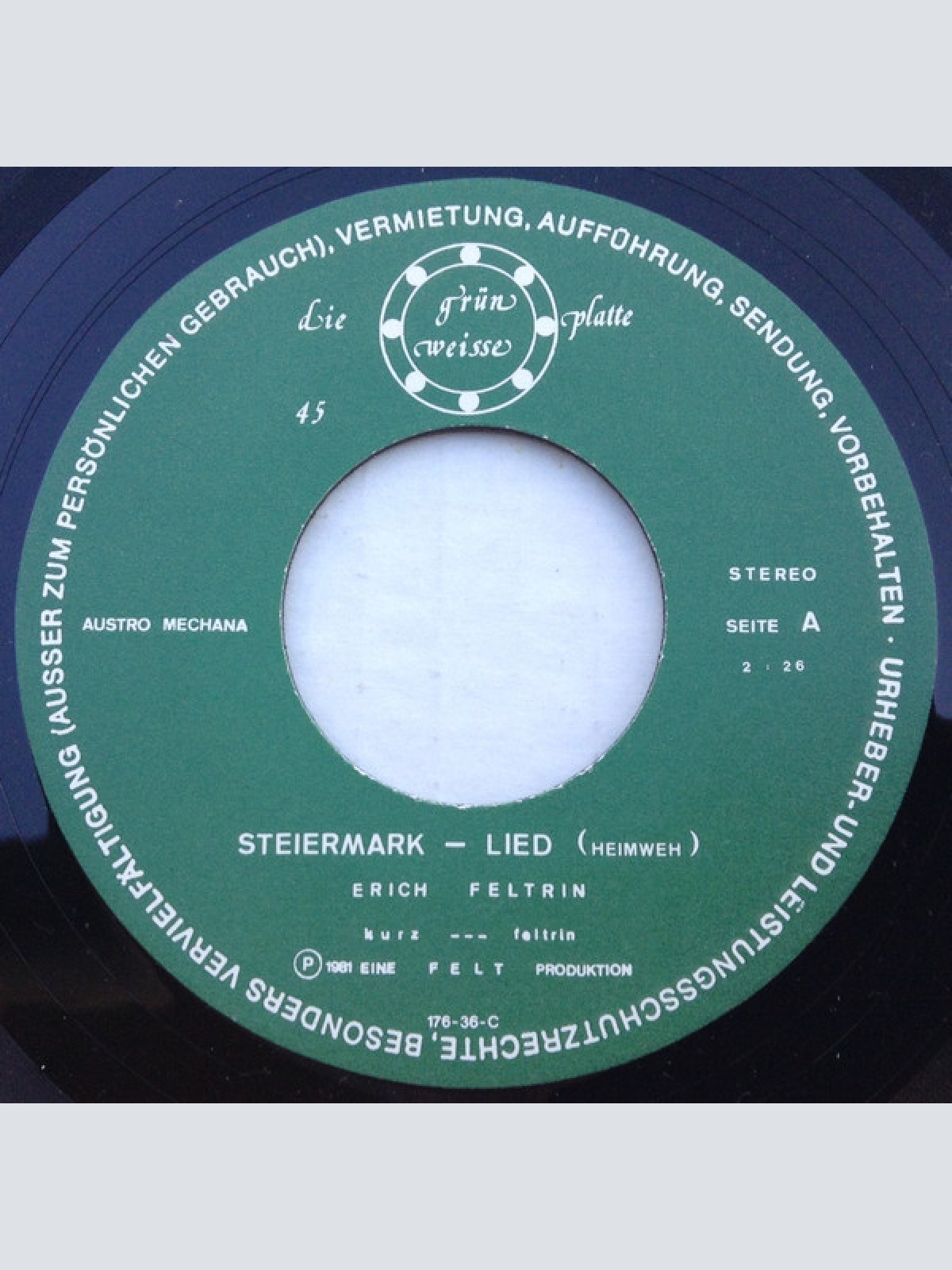 Vinyl / Erich Feltrin - Steiermark – Lied