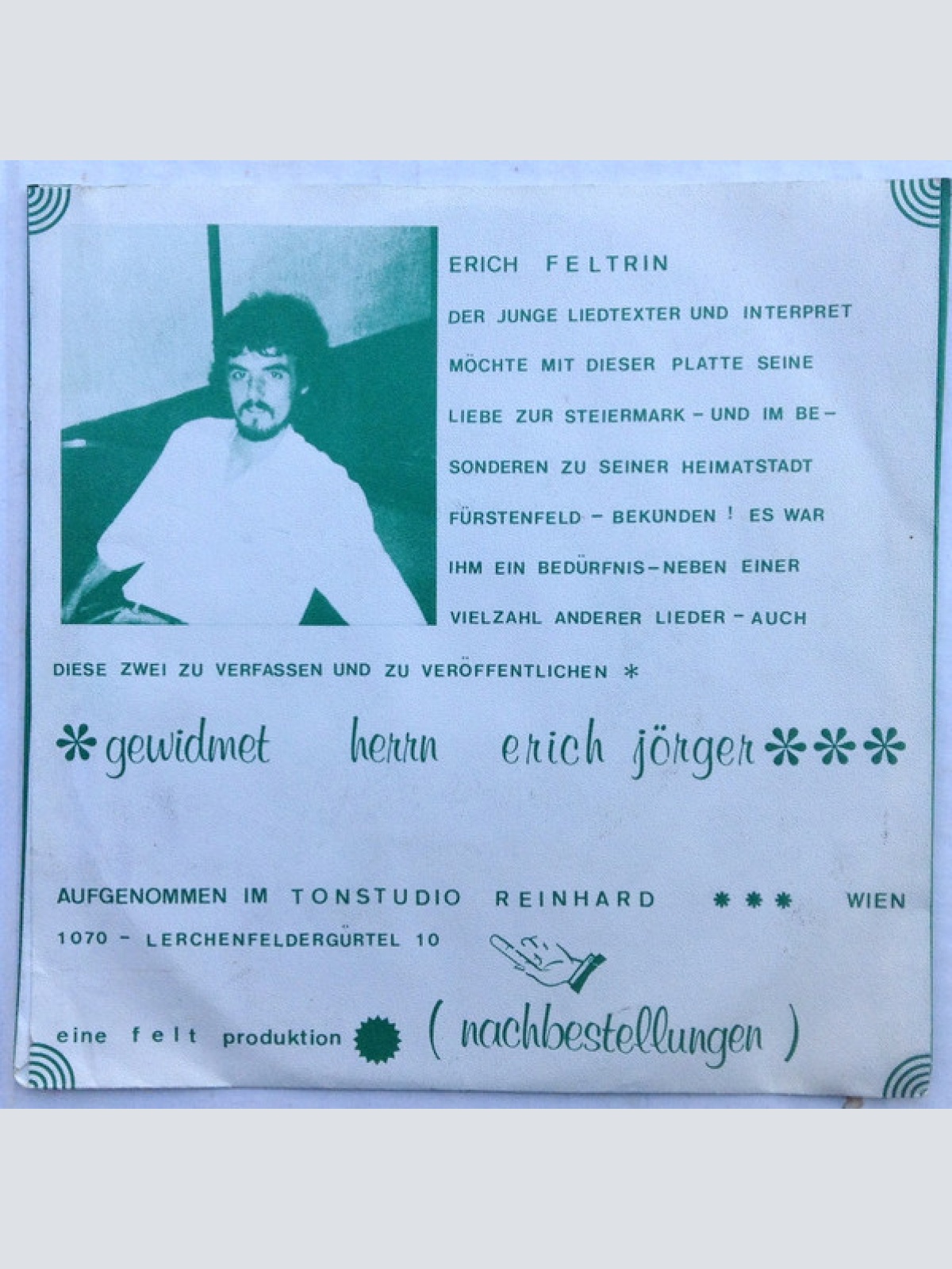 Vinyl / Erich Feltrin - Steiermark – Lied