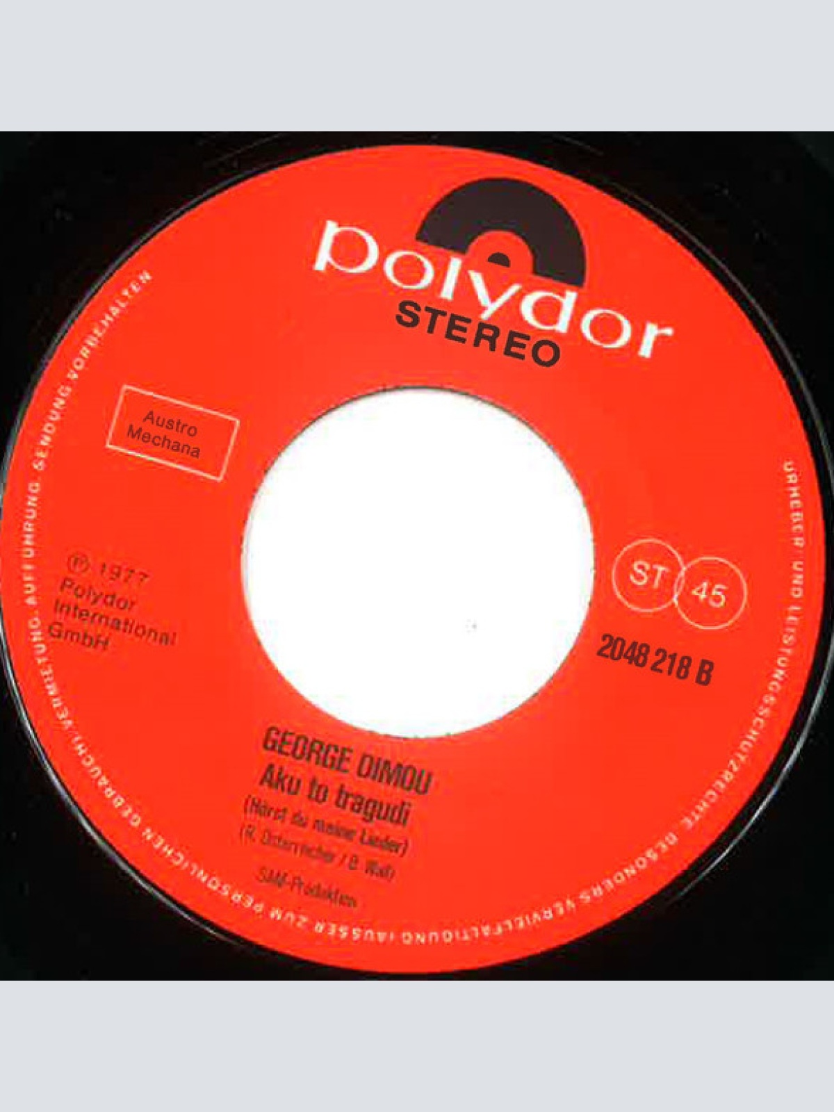 Vinyl / Georges Dimou - Ciao, Bella Mia