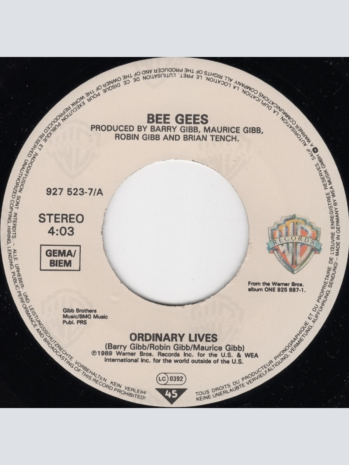 Vinyl / Bee Gees - Ordinary Lives