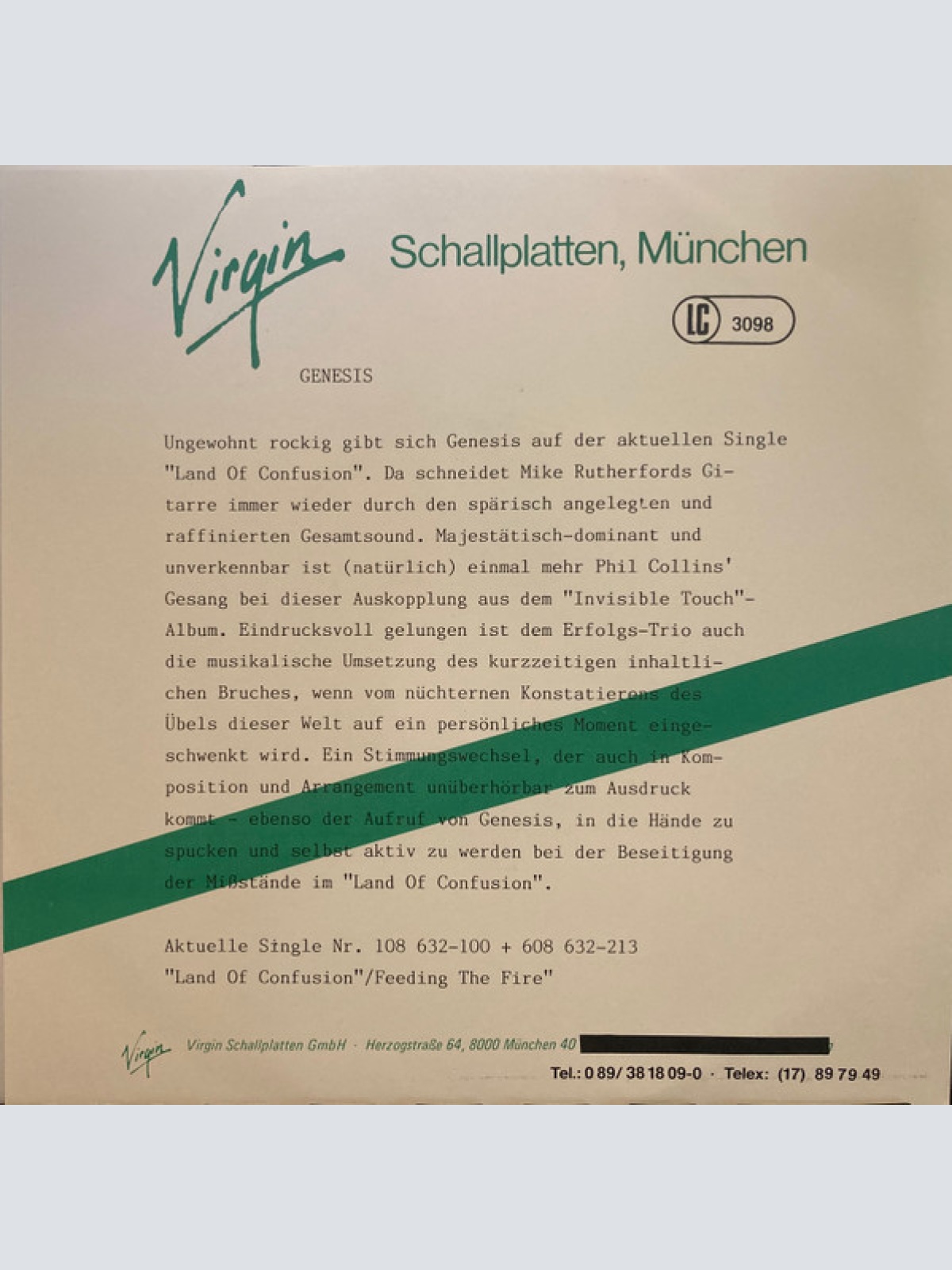 Vinyl / Genesis - Land Of Confusion