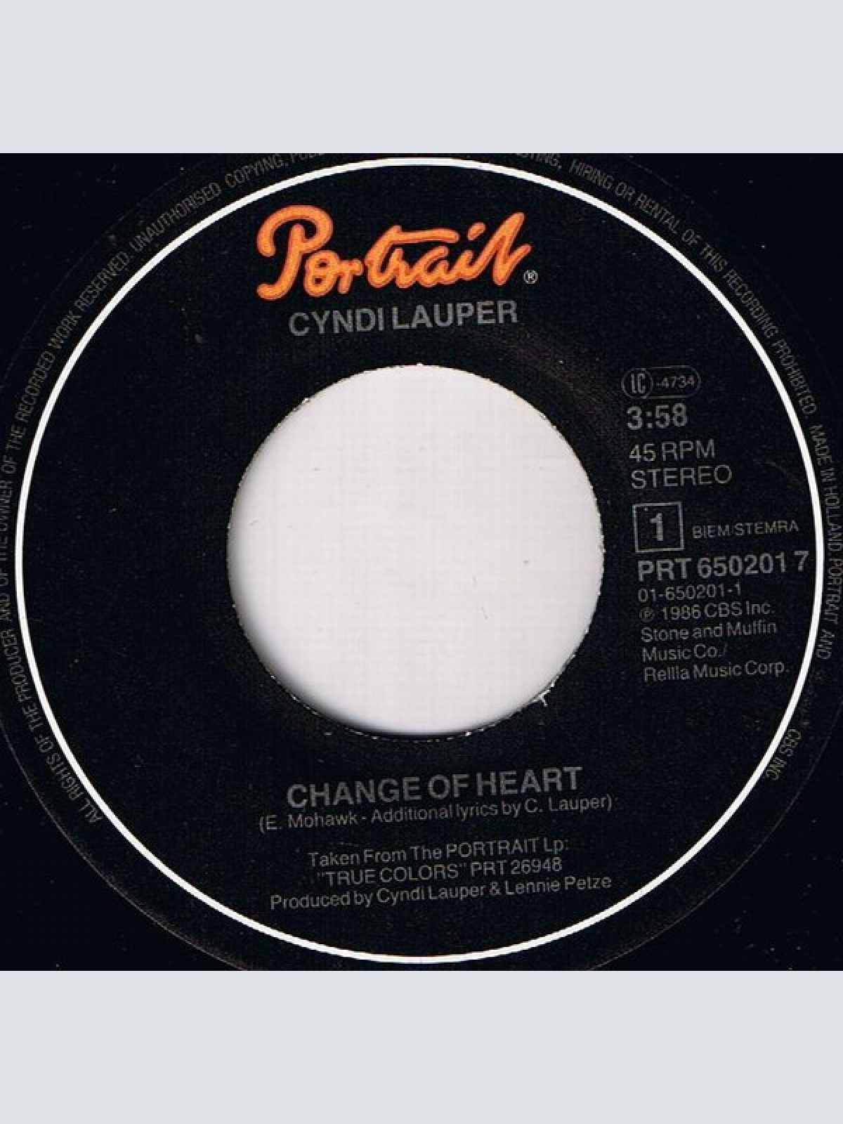 Vinyl / Cyndi Lauper - Change Of Heart