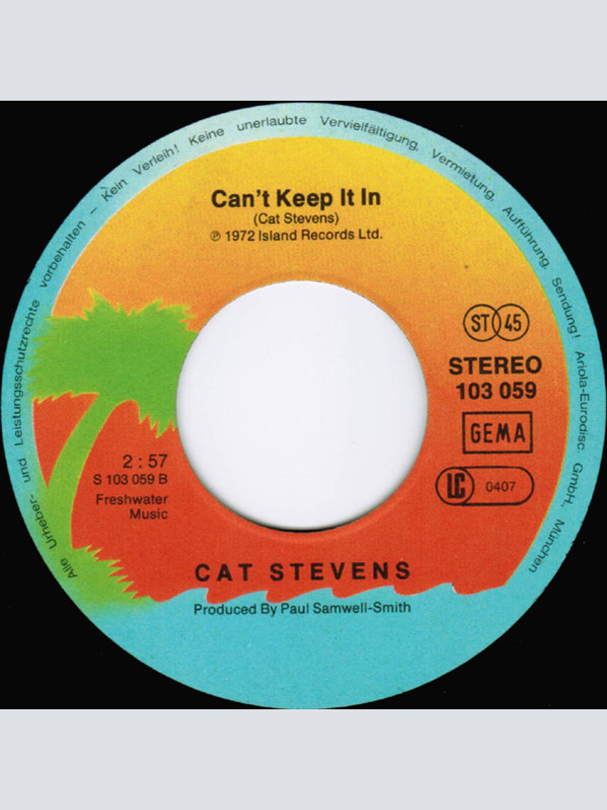 Vinyl / Cat Stevens - Lady D'Arbanville / Can't Keep It In