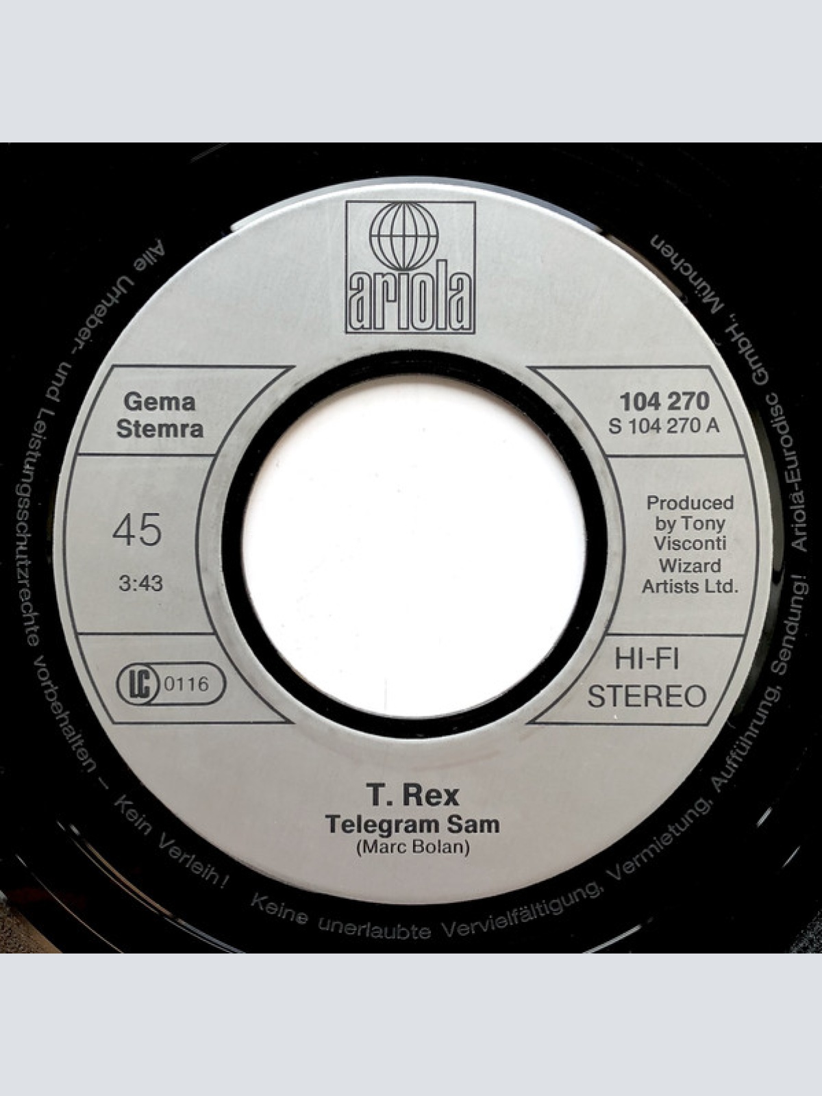 Vinyl / T. Rex - Telegram Sam / Metal Guru