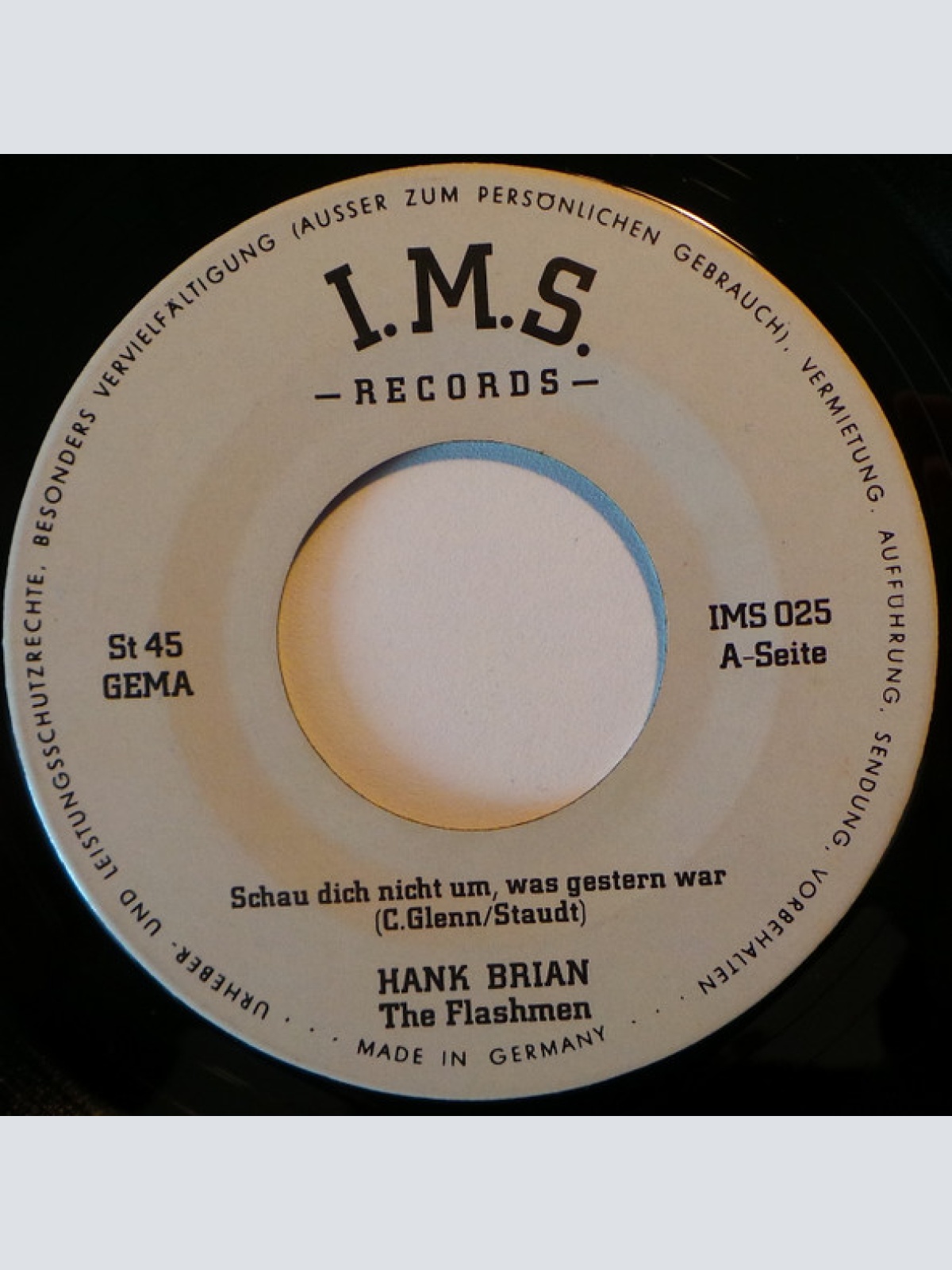 Vinyl / Hank Brian & The Flashmen - Schau Dich Nicht Um Was Gestern War