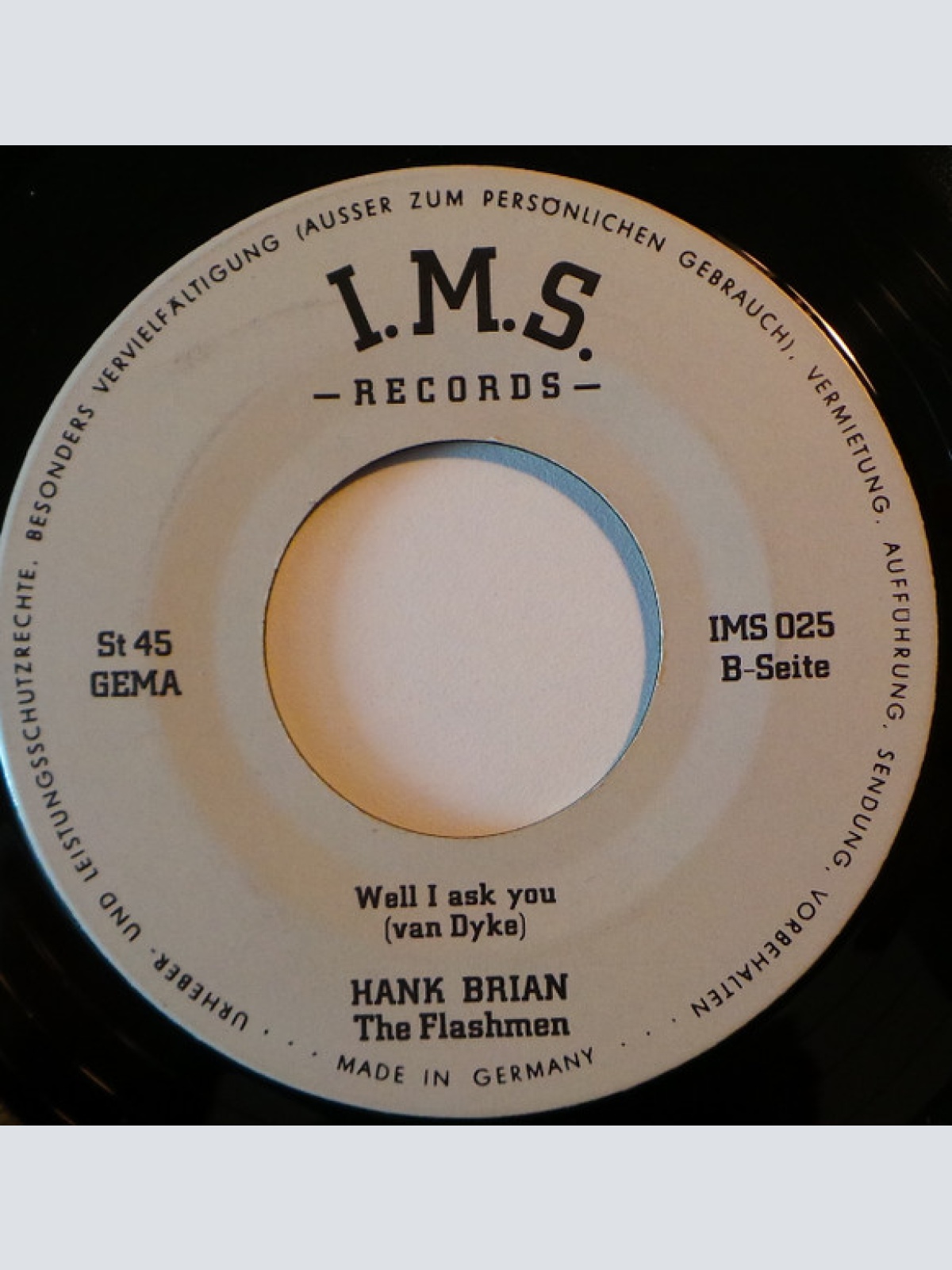 Vinyl / Hank Brian & The Flashmen - Schau Dich Nicht Um Was Gestern War