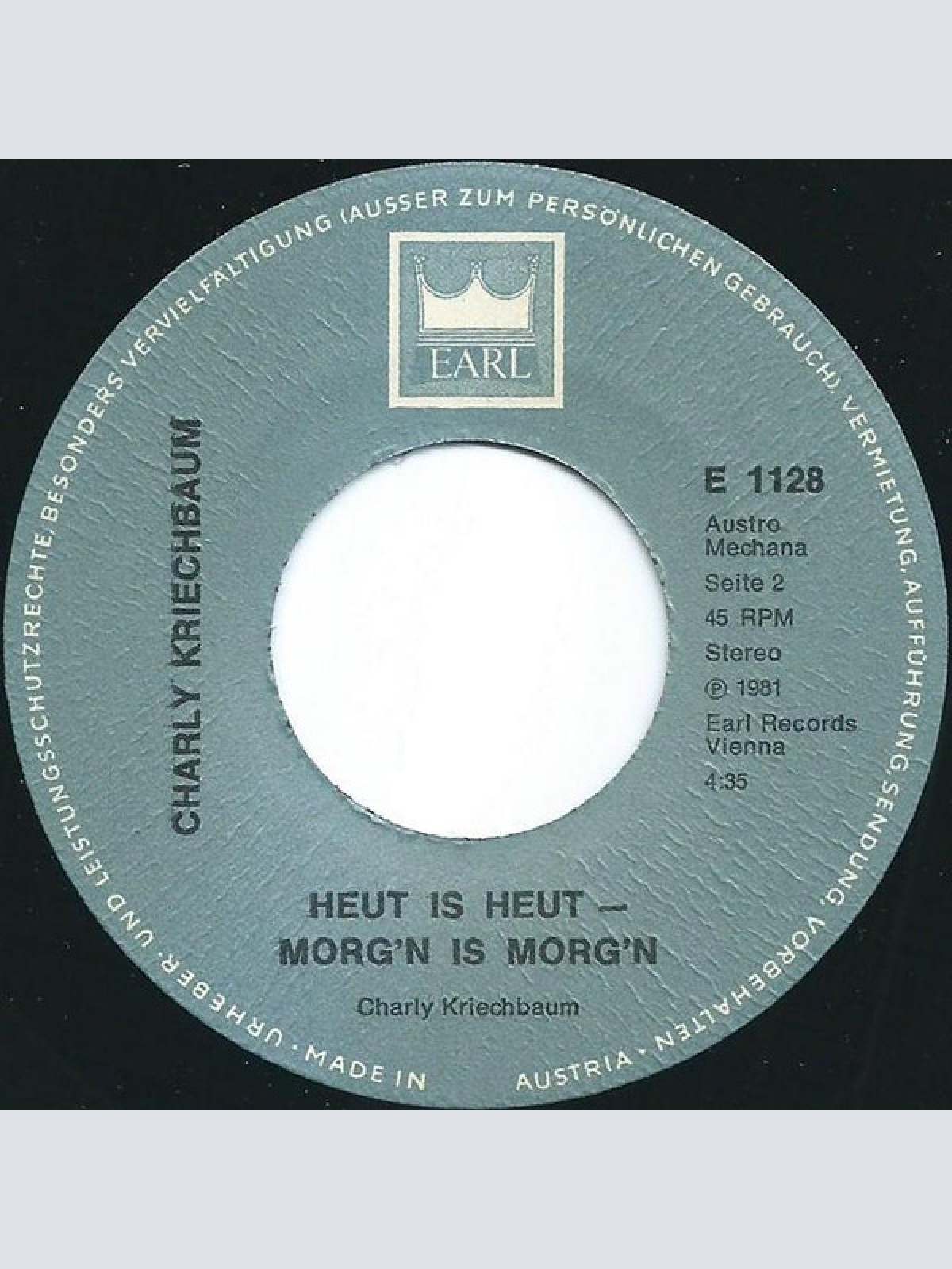 Vinyl / Charly Kriechbaum - Der Sandlerkönig Von Wien