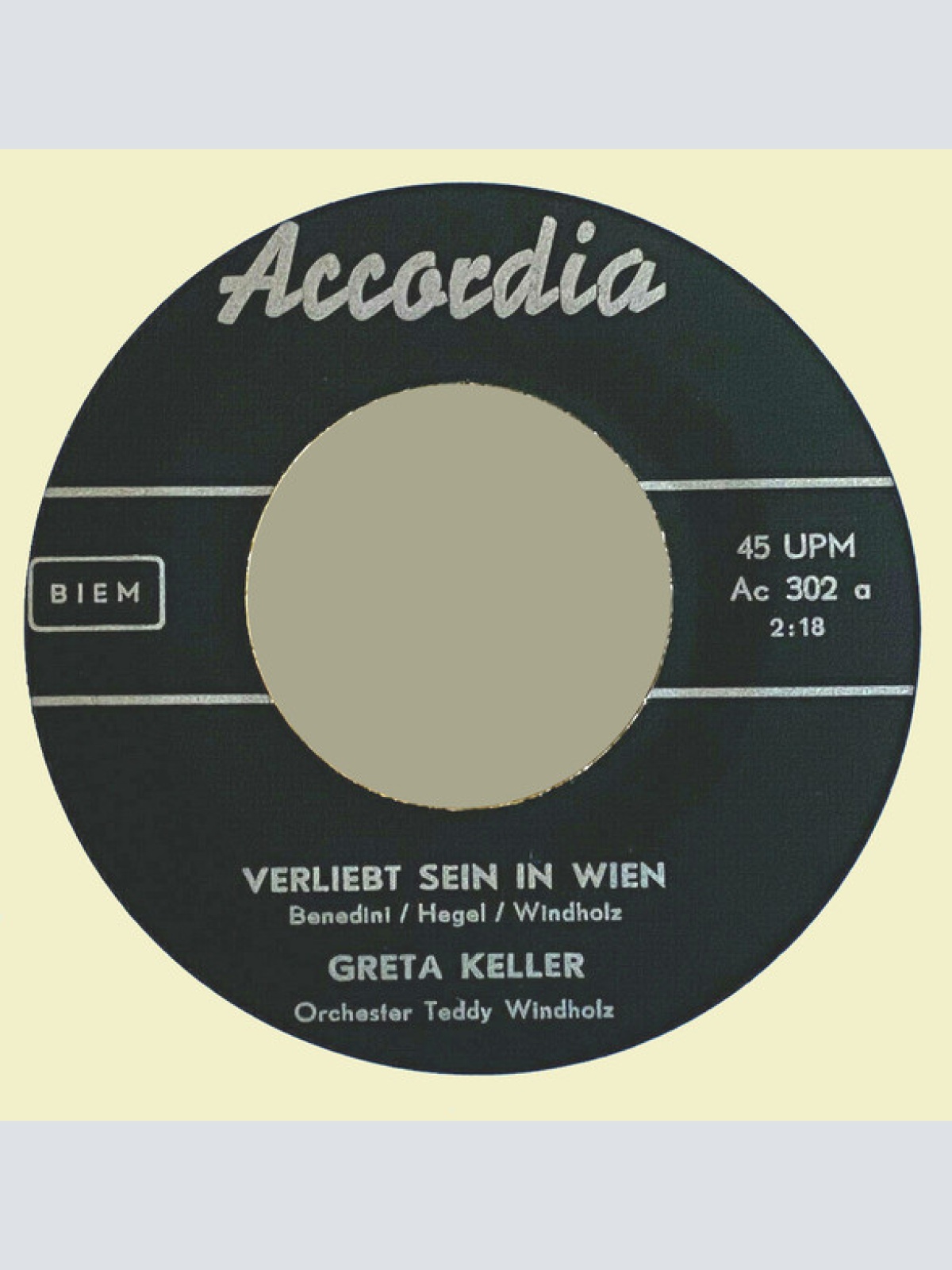 Vinyl / Greta Keller - Verliebt Sein In Wien / Ich Denk' An Grinzing Zurück