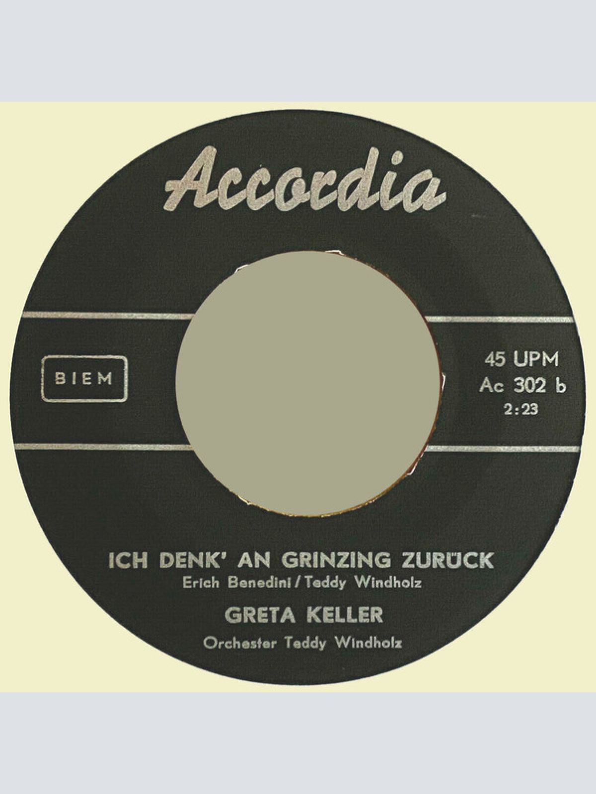 Vinyl / Greta Keller - Verliebt Sein In Wien / Ich Denk' An Grinzing Zurück