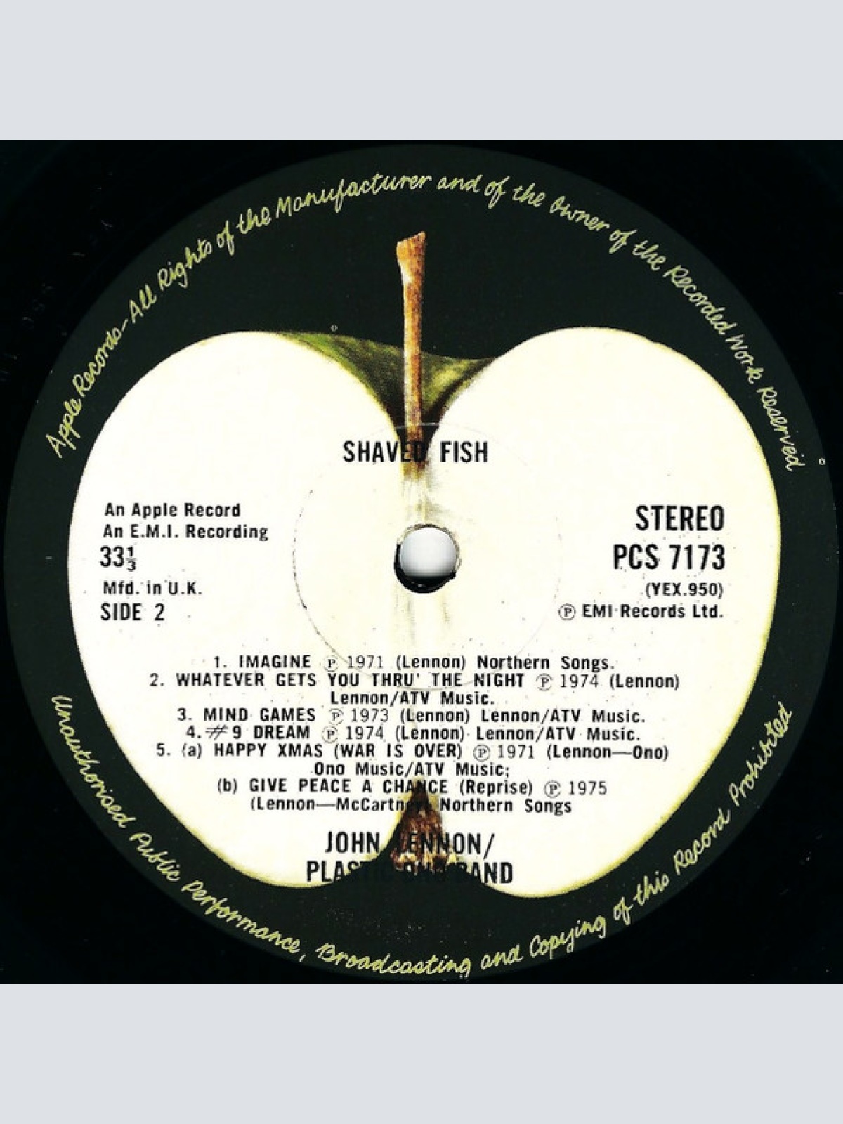 Vinyl / Lennon*, Plastic Ono Band* - Shaved Fish
