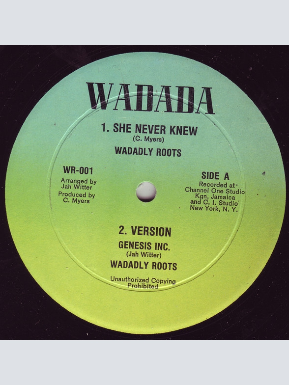 Vinyl / Wadadly Roots, Jah Witter - She Never Knew / People Get Ready