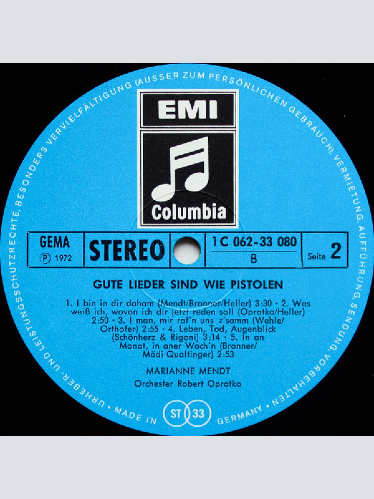 Vinyl / Marianne Mendt - Gute Lieder Sind Wie Pistolen