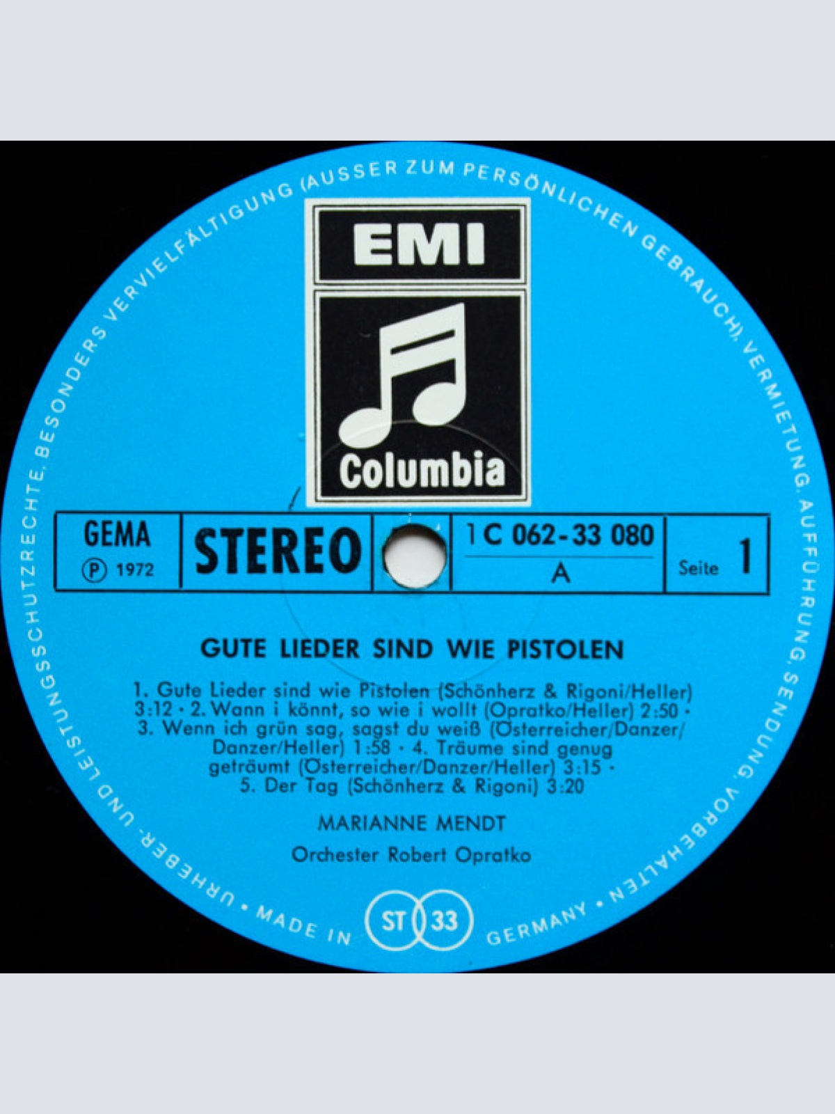 Vinyl / Marianne Mendt - Gute Lieder Sind Wie Pistolen