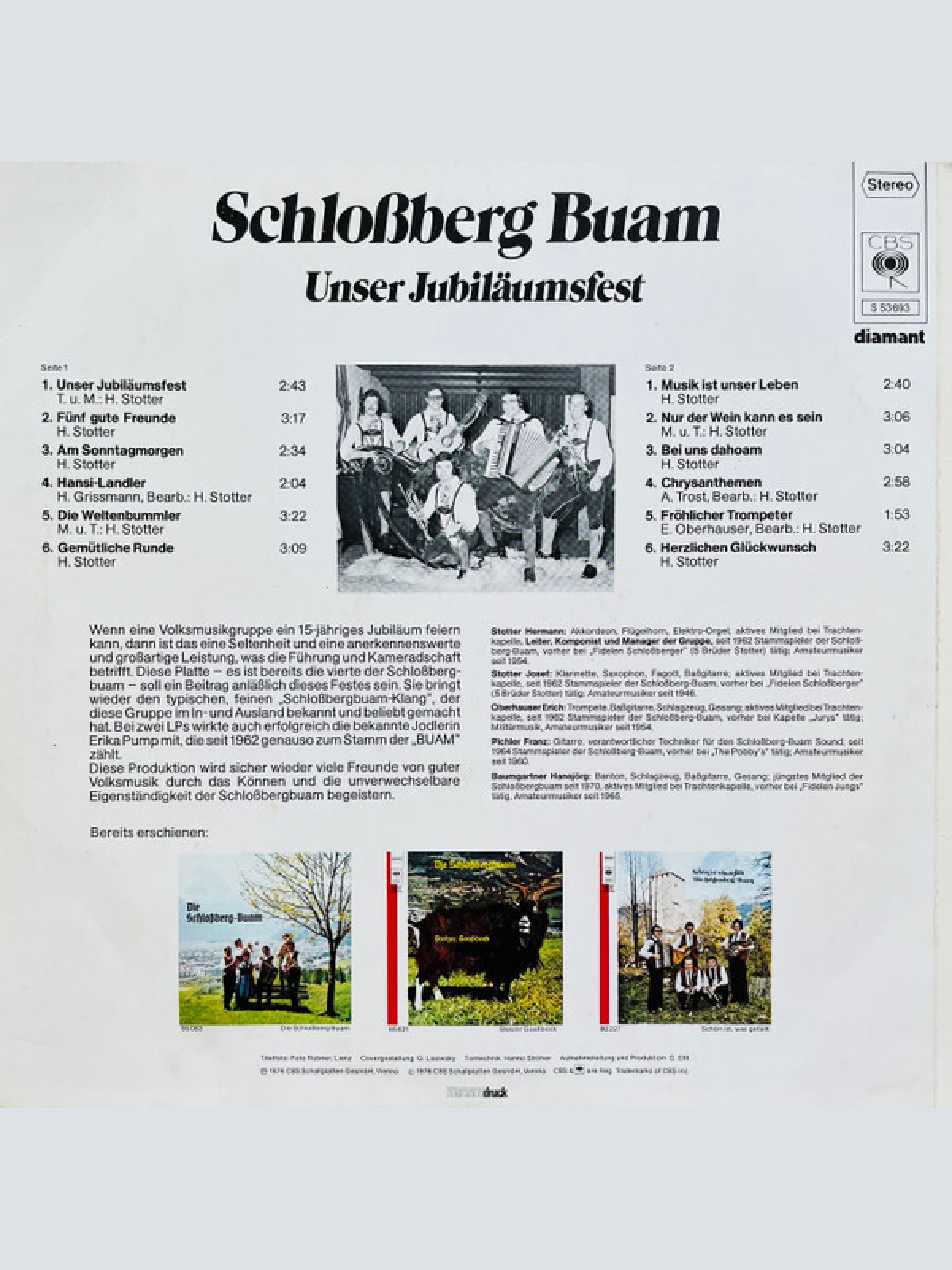 Vinyl / Schloßberg Buam* - Unser Jubiläumsfest - 15 Jahre