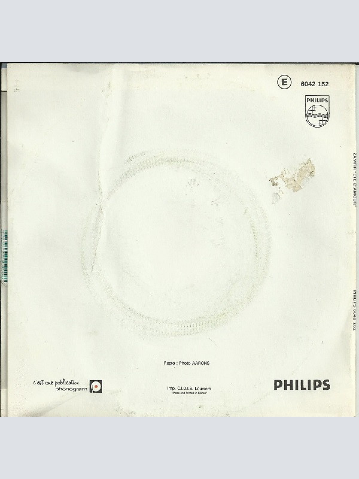 Vinyl / Zamfir* - Eté D'amour