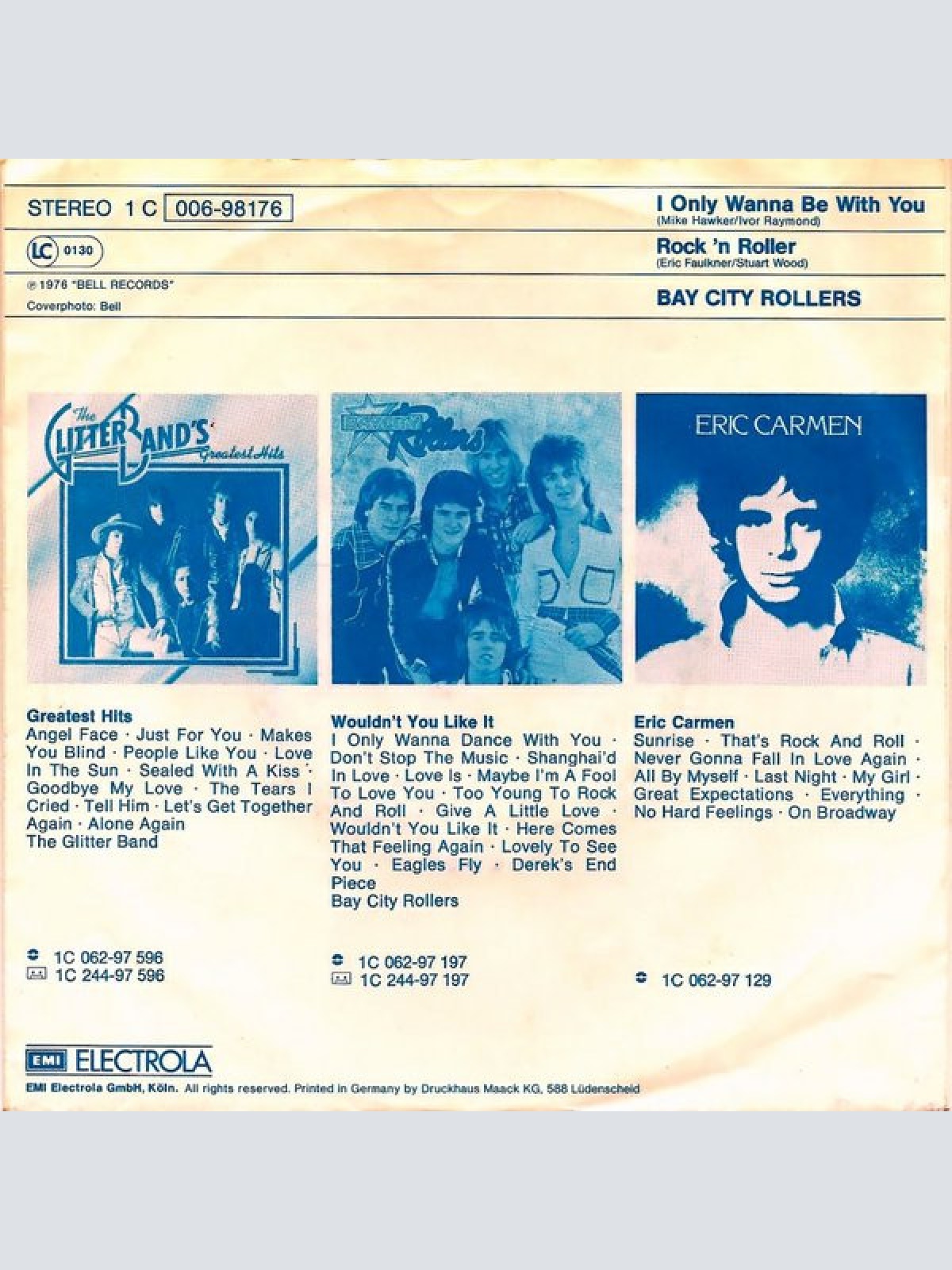 Vinyl / Bay City Rollers - I Only Wanna Be With You